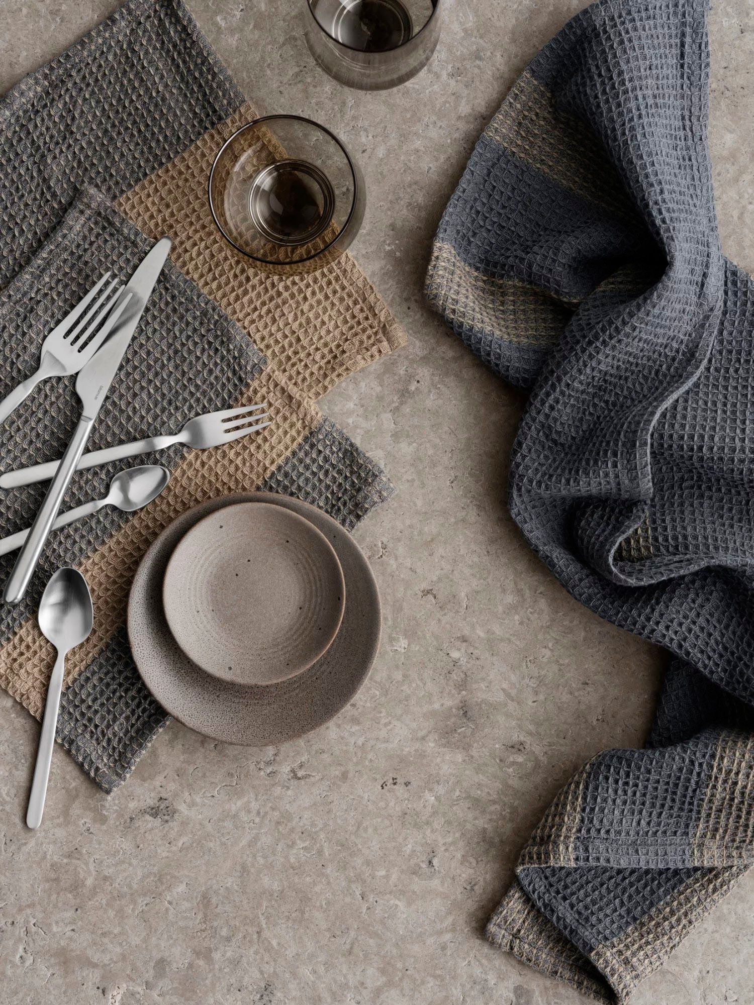 BLOMUS Geschirrtuch »GANO, aus 100% Baumwolle, GOTS organic, zertifiziert durch BCS 35020« 50x70 cm, Geschirrtücher bestehend aus zwei verschiedenen Mustern