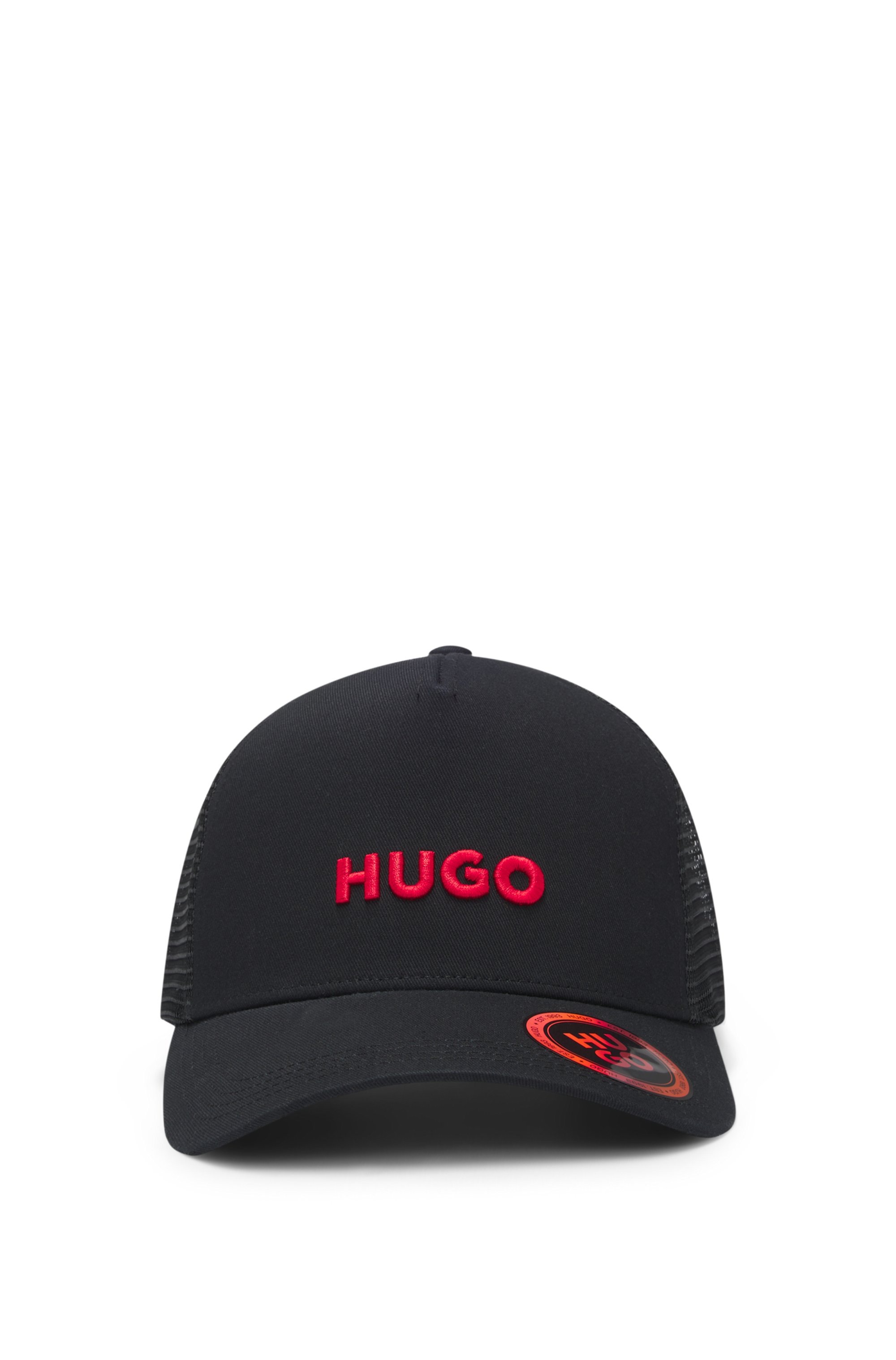 Thumbnail - HUGO Fitted Cap "Marsel-Trucker" aus Twill & Mesh mit 3D Logostickerei, unisex