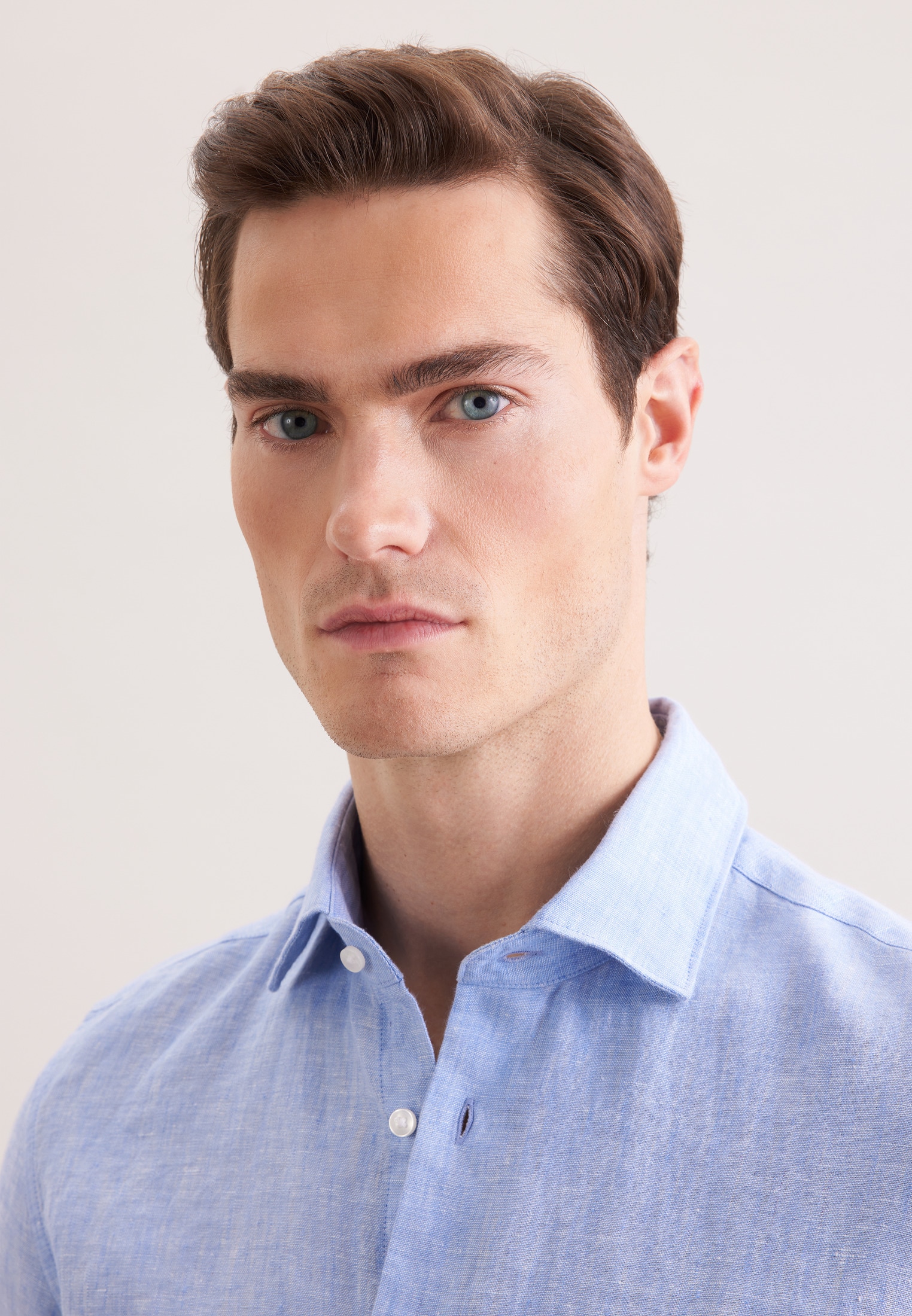 seidensticker Leinenhemd »Schwarze Rose« Shaped 1/2 Kentkragen Uni