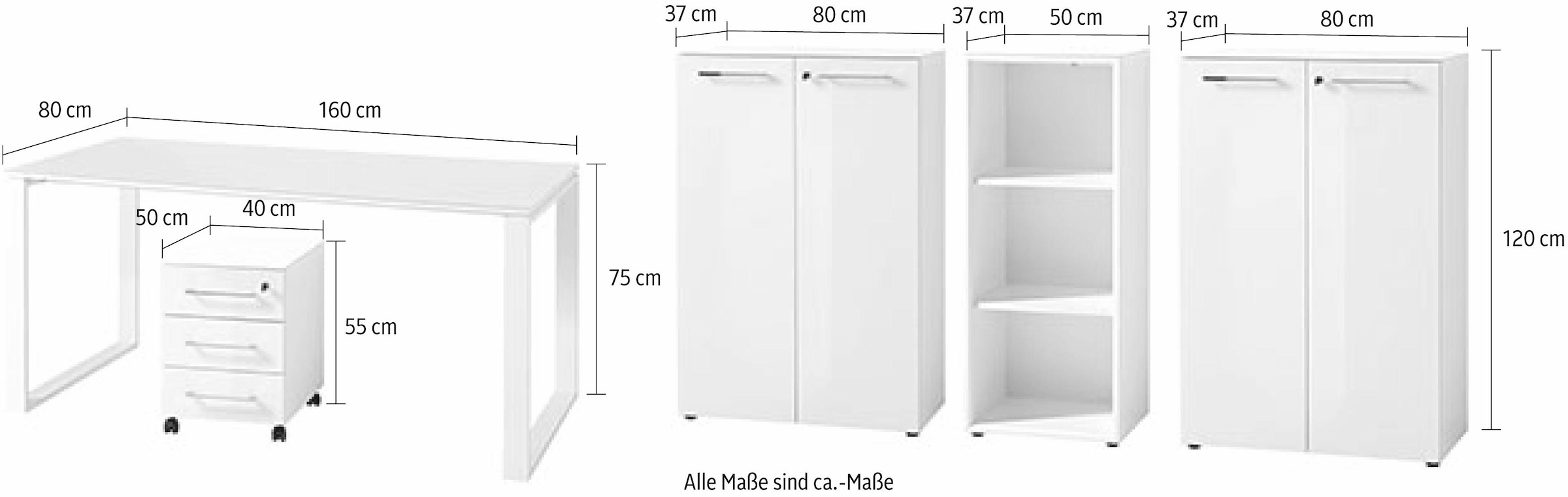 GERMANIA Büromöbel-Set "GW-Monteria", (Set, 5 tlg.) günstig online kaufen