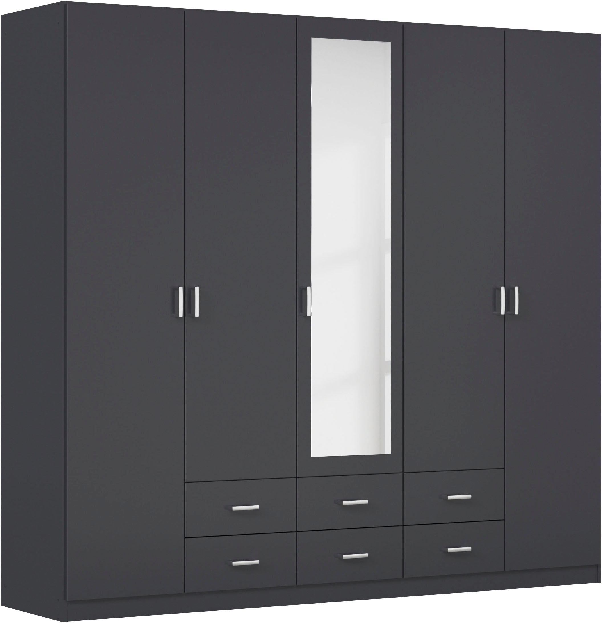 rauch Kleiderschrank "Schrank Garderobe Ankleide GAMMA Breiten 91/136/181/226/271/315/360 cm" in 3 Ausstattungen BASIC/CLASSIC/PREMIUM (inkl. SOFT-CLOSE-Funktion), verschiedene Griff-Varianten, mit Spiegel TOPSELLER MADE IN GERMANY