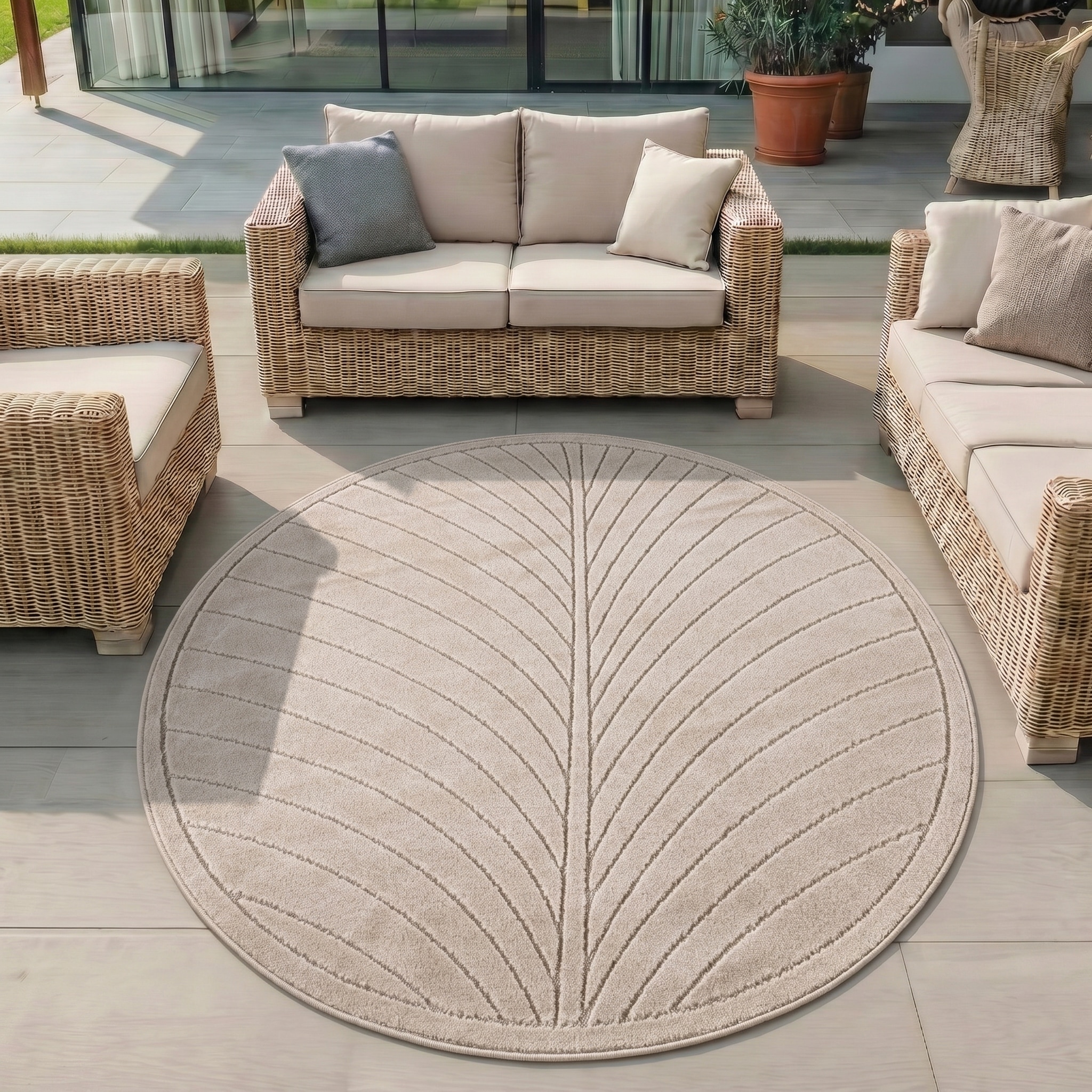 Ayyildiz Teppiche Outdoorteppich »NOVA 1204  , auch als Läufer und Rund« rund 8 mm Höhe Material aus schmutzabweisendem Polypropylen, In-/Outdoor geeignet