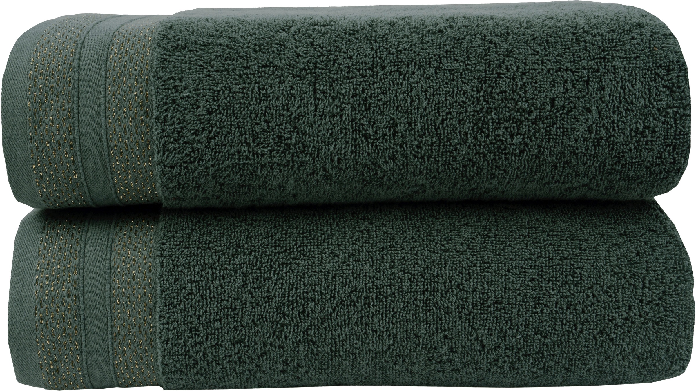 Leonique Handtuch Set »»Esmindra« Duschtücher Bordüre«, tlg., mit Bio-Baumwolle, goldener Set, Premium 4 Frottier, 2 | bestellen gewebter oder 4 Handtücher BAUR
