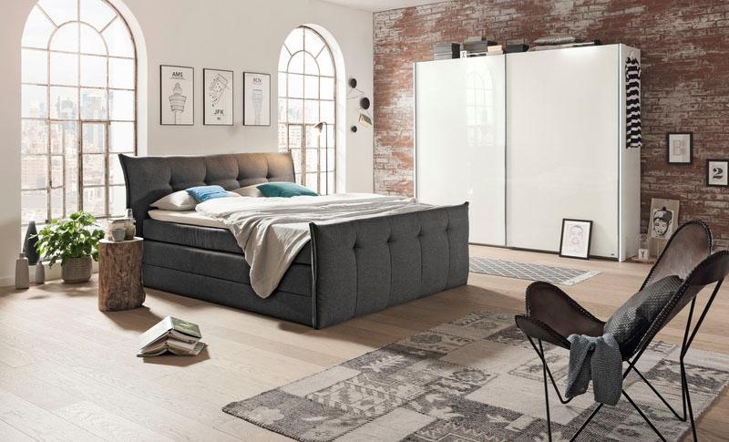 Boxspringbett "Florida", braun (hellbraun), B:185cm L:228cm, Feingewebe (100% Polyester), SET ONE BY MUSTERRING, Komplettbetten, Boxspringbett, mit Bettkasten, in 5 Liegekomfortvarianten 8