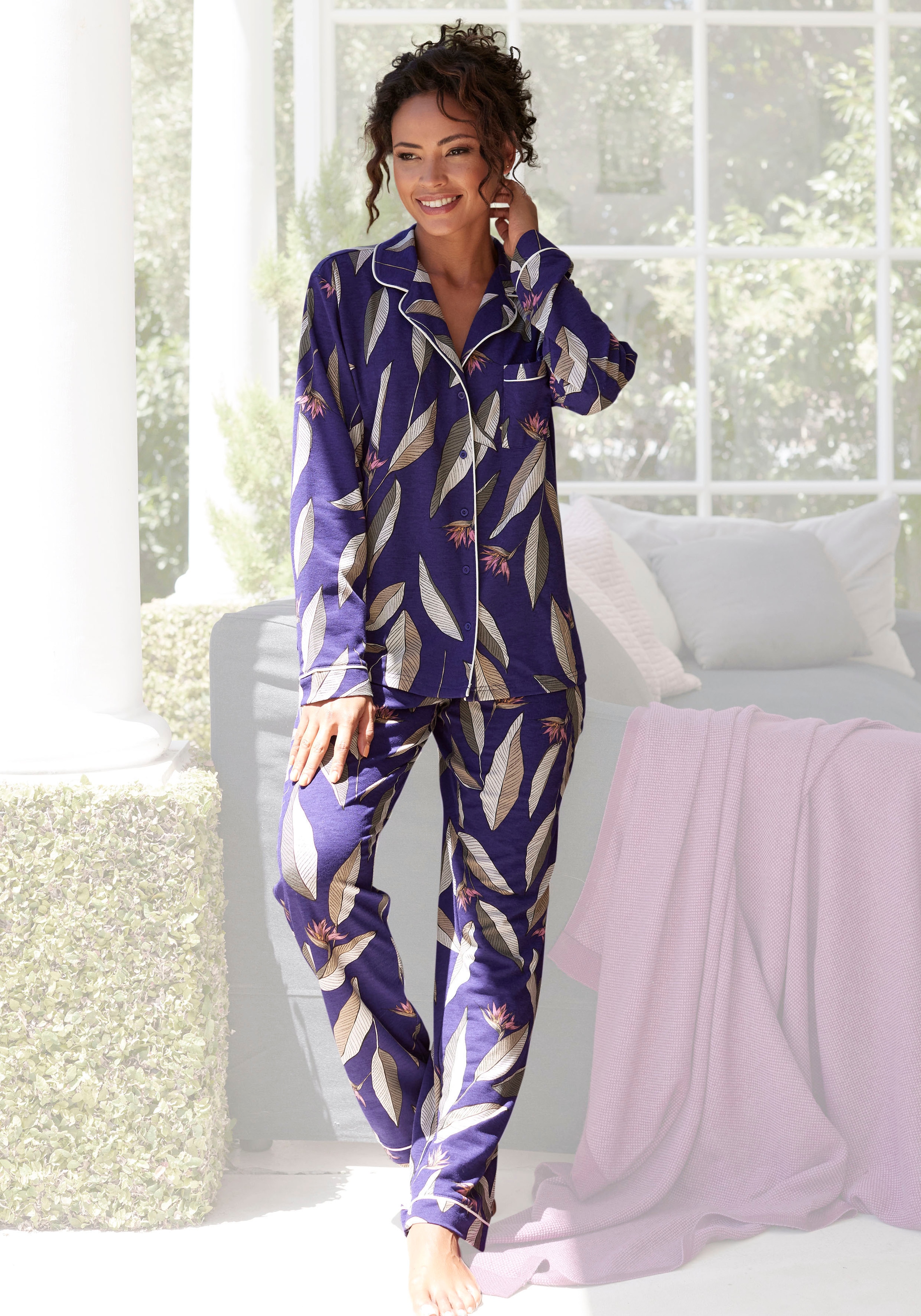 LASCANA Pyjama, (2 tlg.), bestellen im klassischen | Schnitt BAUR