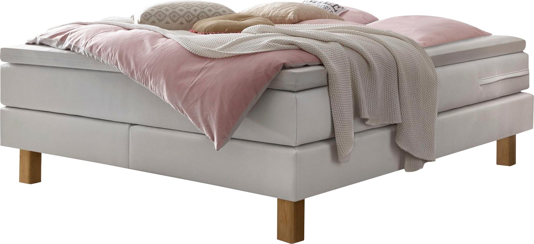 HASENA Boxspringbett "Isoba" ohne Kopfteil, frei im Raum, Stoffvarianten, F günstig online kaufen