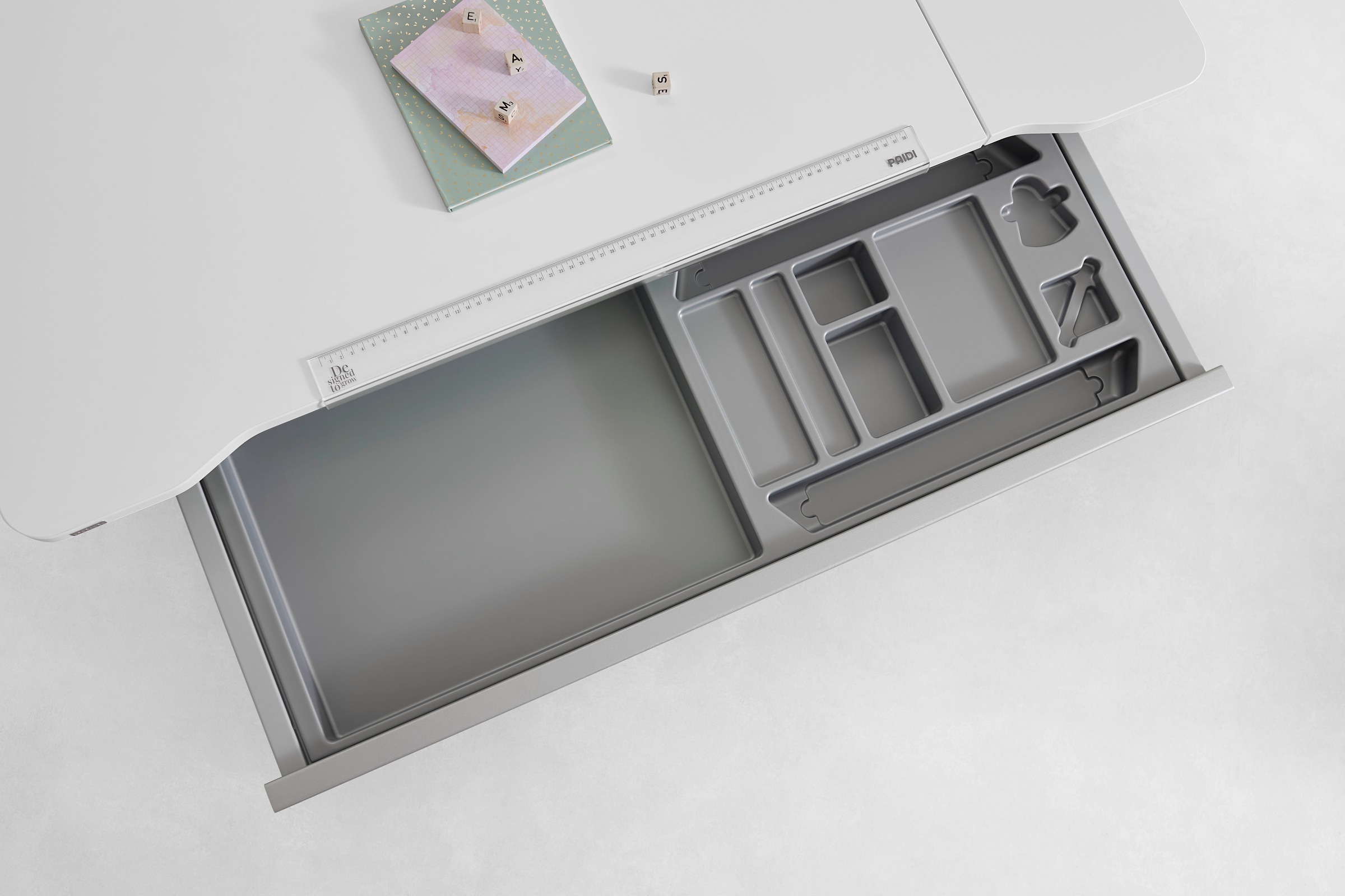 PAIDI Schubkasten »JARO, silberfarben, inkl. Utensilieneinlage« B/H/T ca. 89/5/33 cm,  passend zum Schreibtisch Jaro