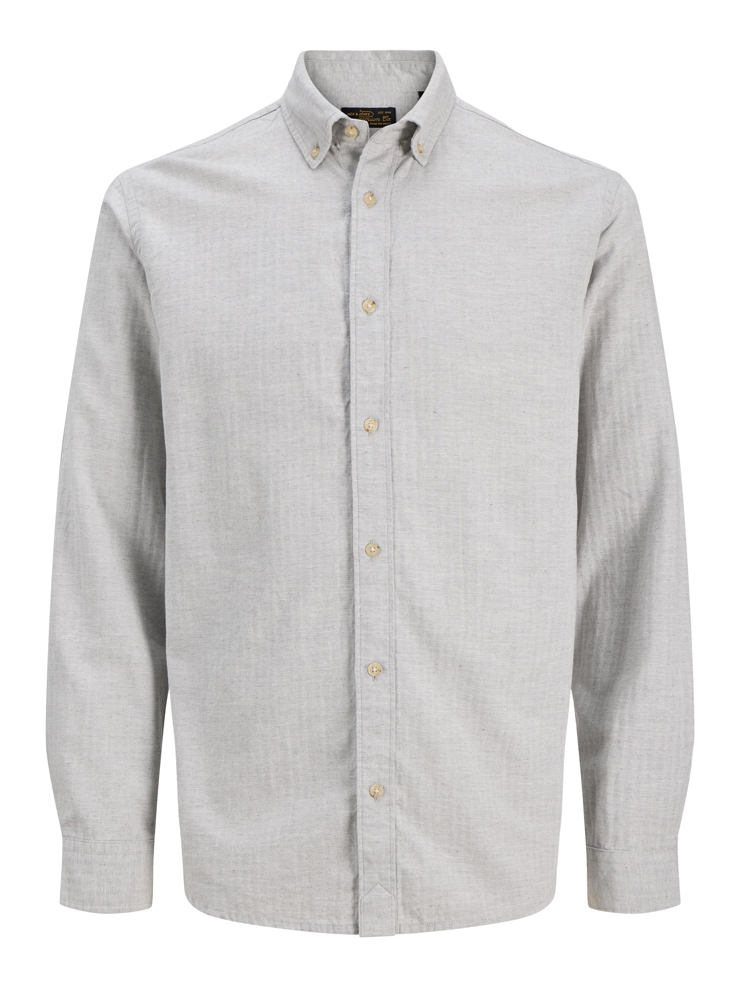 Jack & Jones Langarmhemd "Jprbluharvey Twill Solid L/S Shirt Sn" Baumwolle, Regular Fit