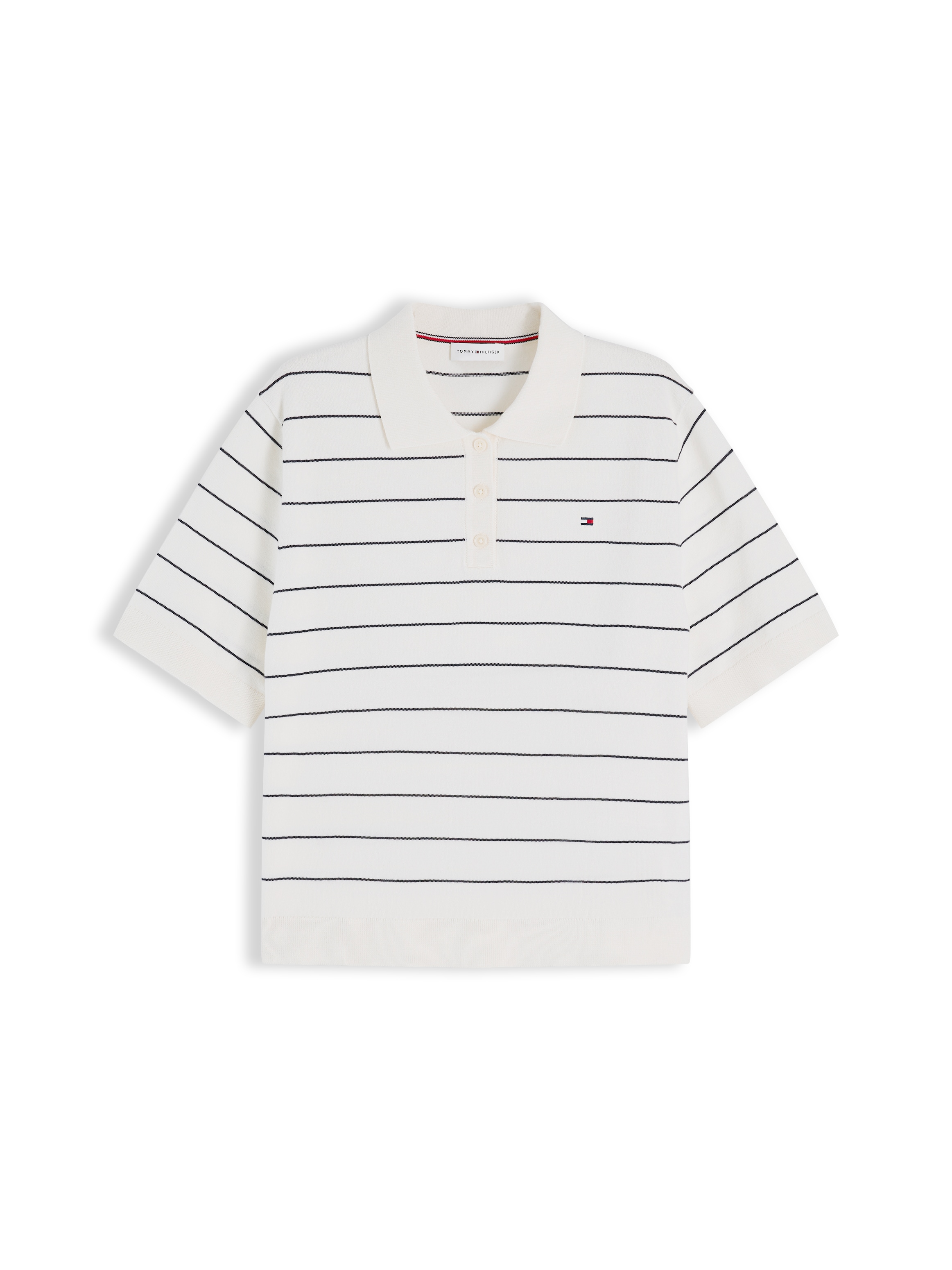 Tommy Hilfiger Polokragenpullover »JERSEY STITCH MINI POLO« Baumwollmischung, Polokragen, Kurzarm