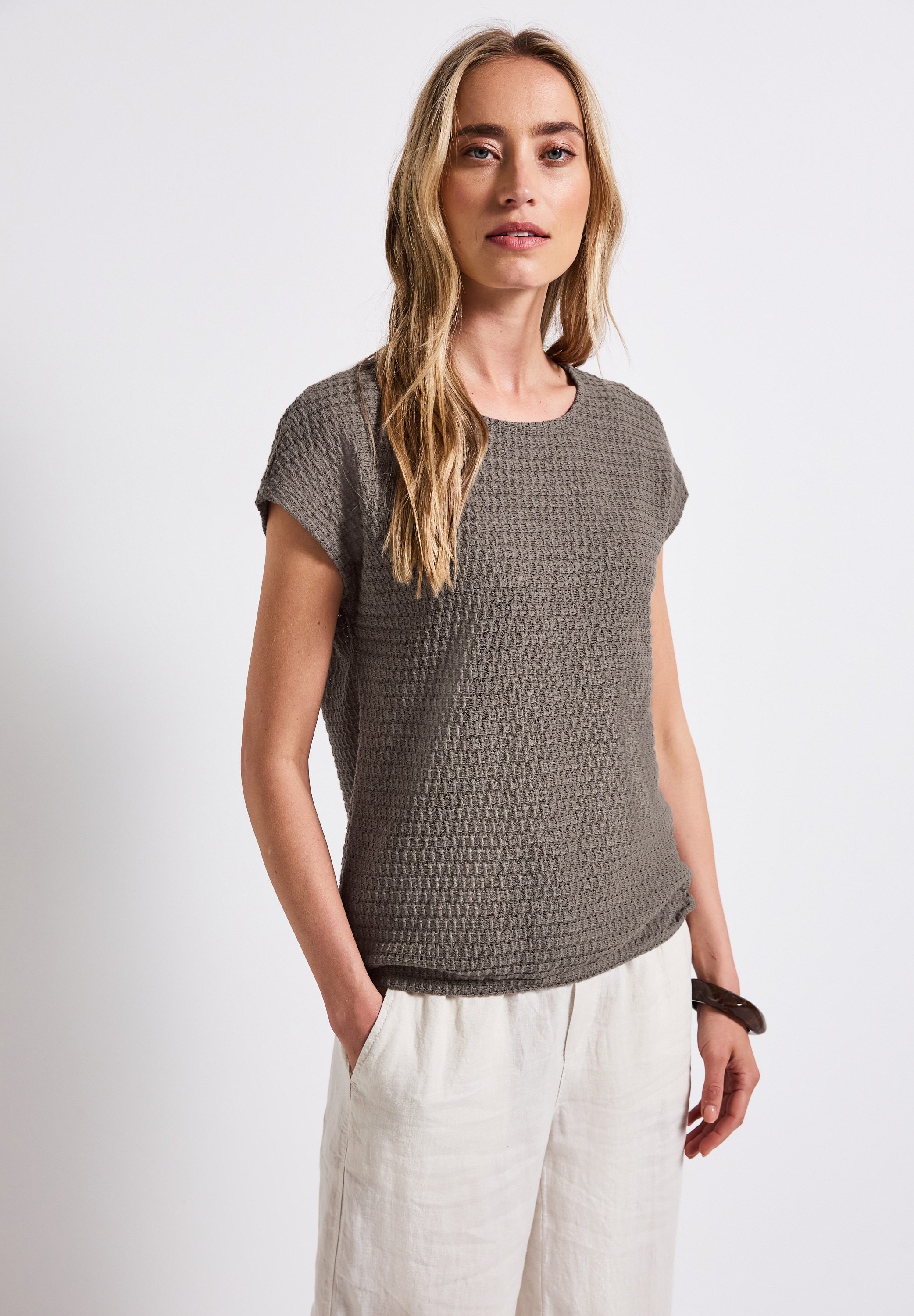 STREET ONE T-Shirt, in Struktur-Optik günstig online kaufen