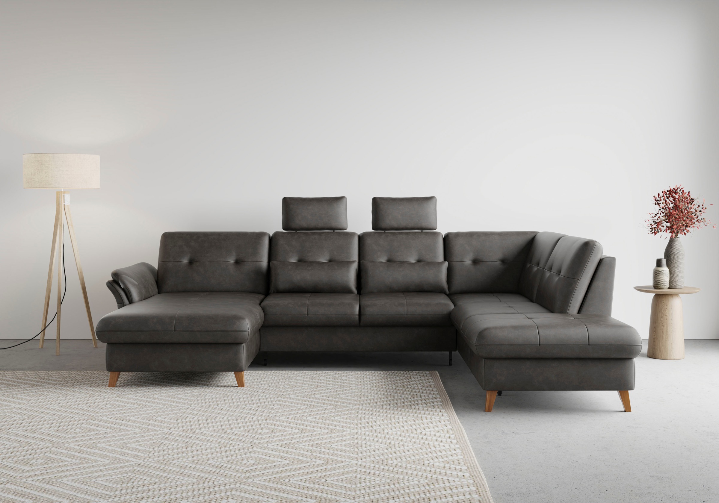 sit&more Wohnlandschaft »Göteborg«, inkl. Sitztiefenverstellung, wahlweise mit Bettfunktion & Bettkasten