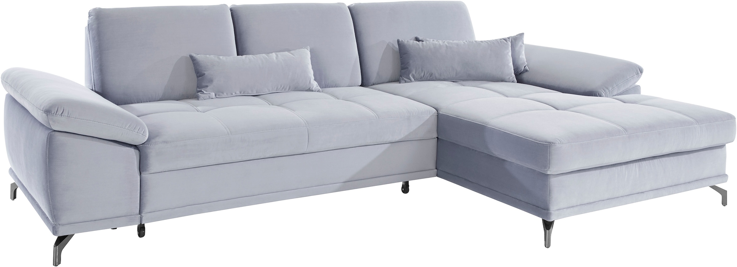 Places of Style Ecksofa Costello, mit Sitztiefenverstellung und Armlehnfunktion, incl. 3 Nierenkissen