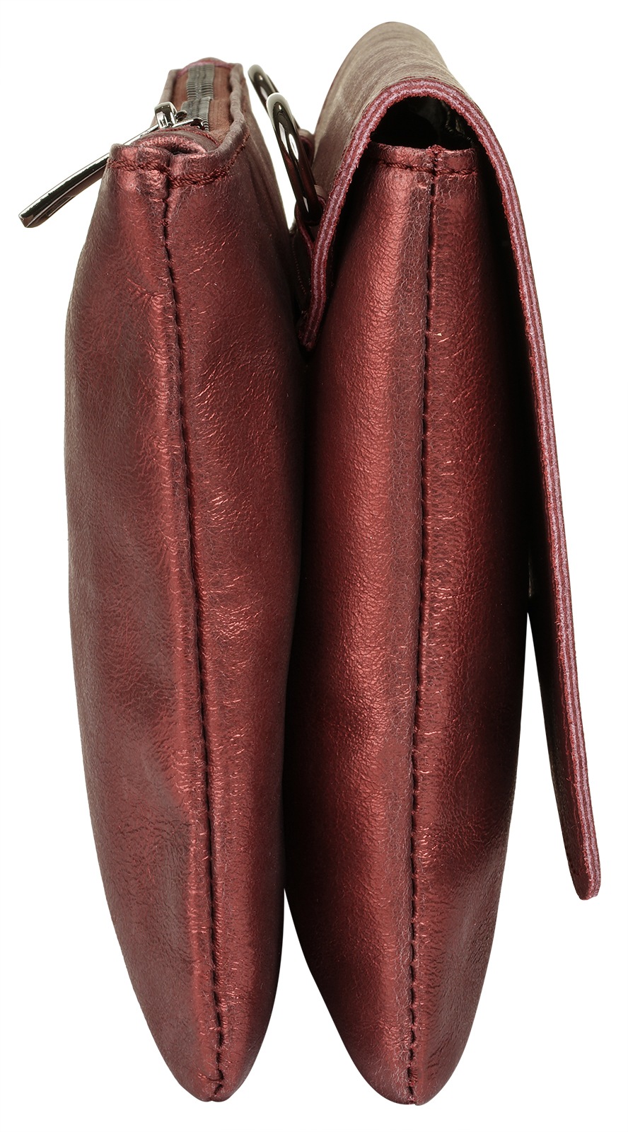 Umhängetasche CLUTY, Damen, Gr. B/H/T: 23cm x 18cm x 4cm onesize, rot, Leder, glänzend, Taschen Umhängetasche, echt Leder, Made in Italy 3