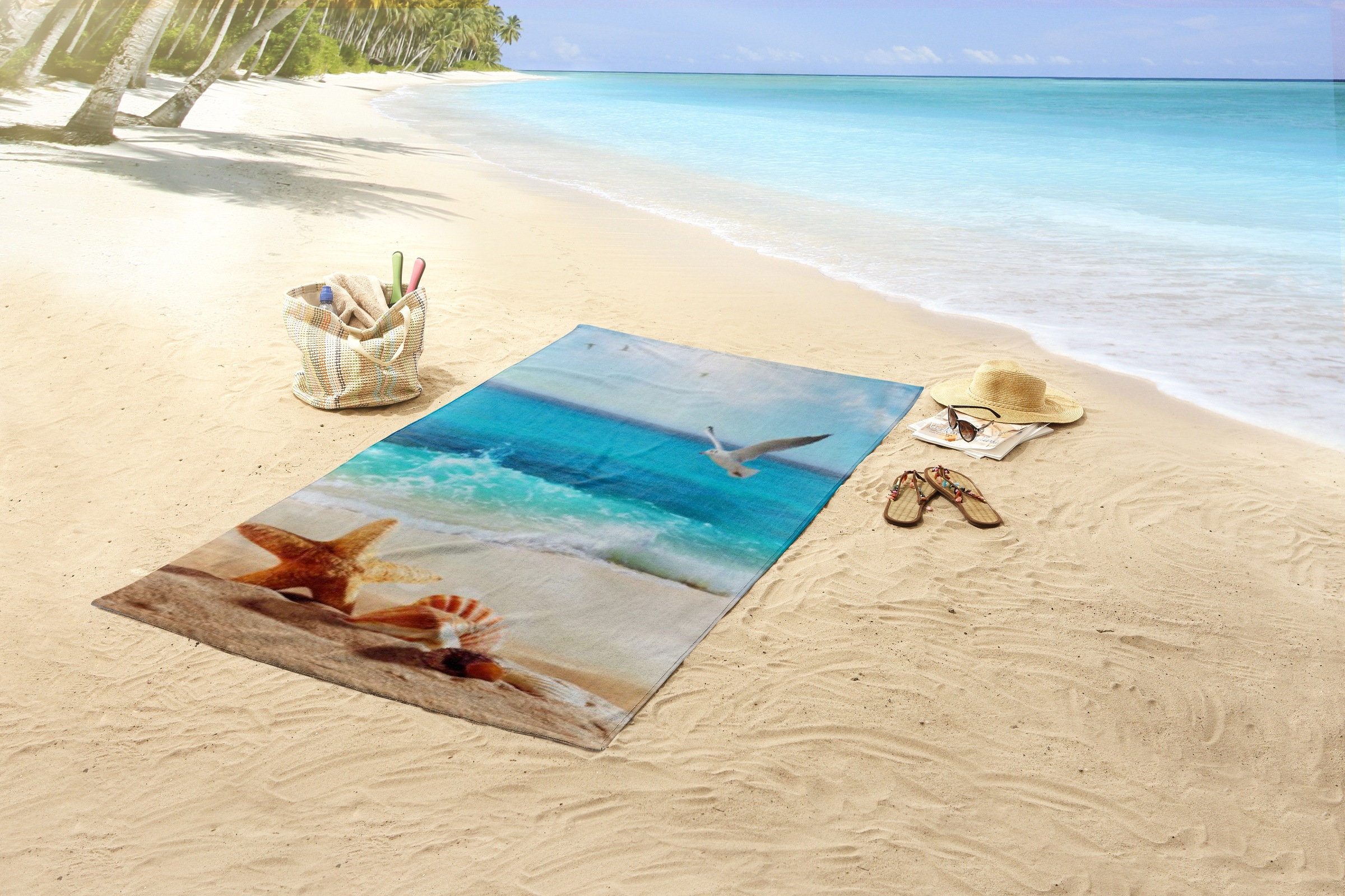 good morning Strandtuch "Sealife" Mikrofaser, Velours, Strandtuch, saugfähi günstig online kaufen