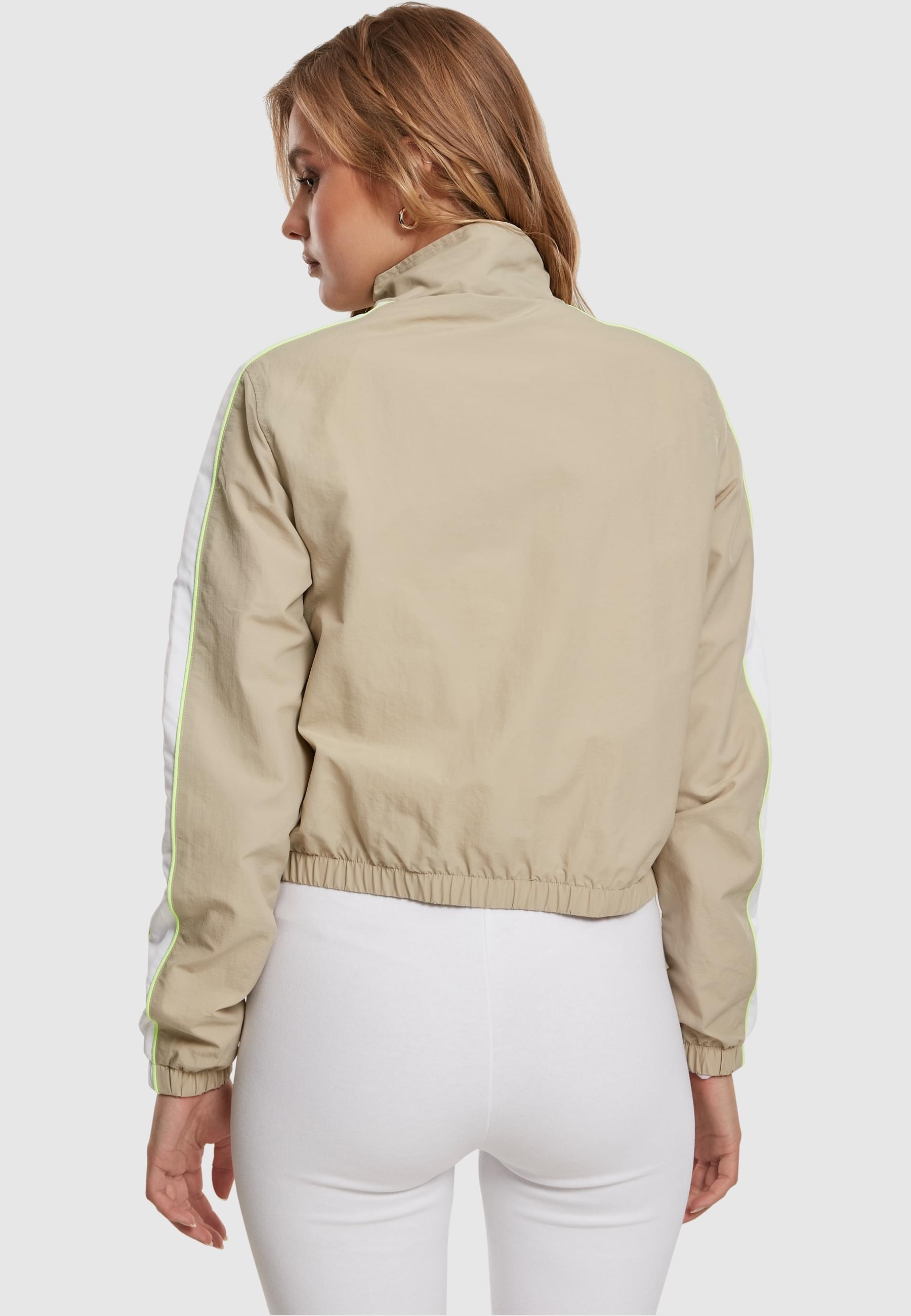 URBAN CLASSICS Allwetterjacke »Urban Classics Damen Ladies Short Piped Track Jacket«, (1 St.), ohne Kapuze