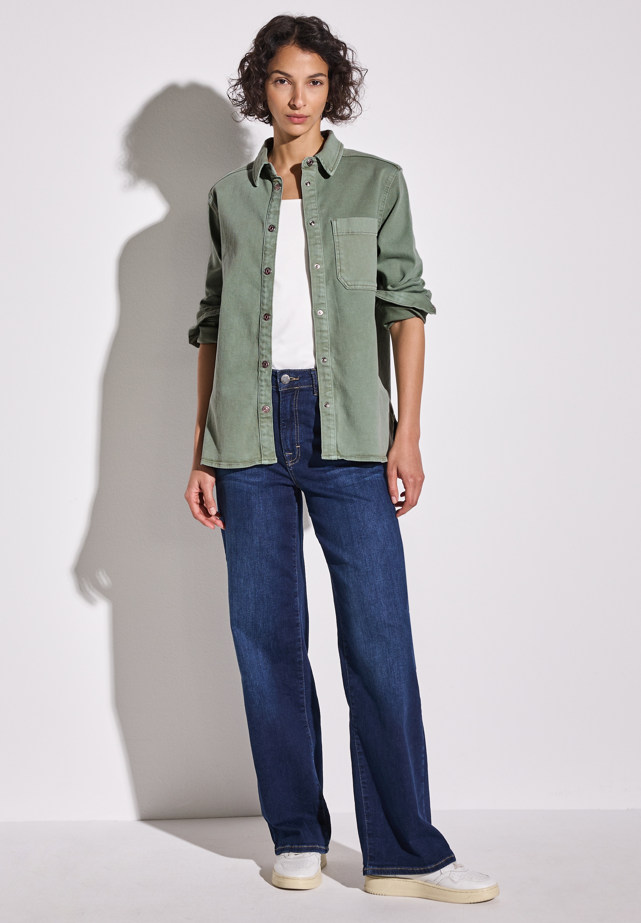 STREET ONE Jeansjacke, ohne Kapuze, mit Brusttasche