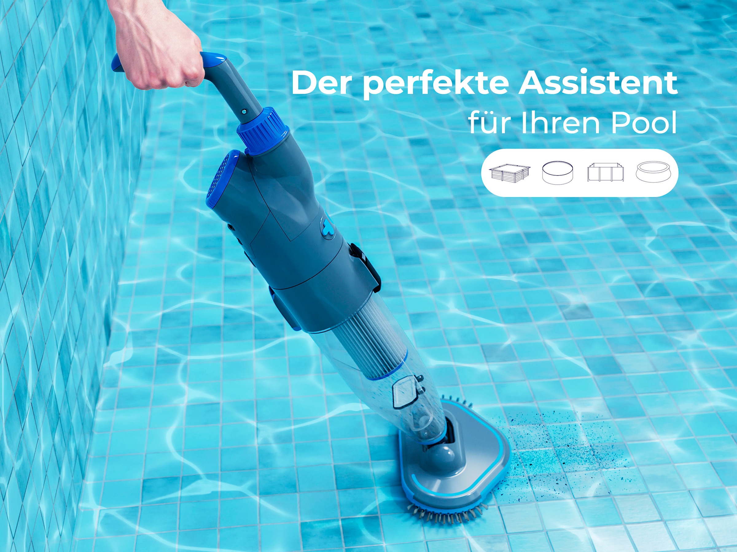 Gre Poolbodensauger, batteriebetrieben