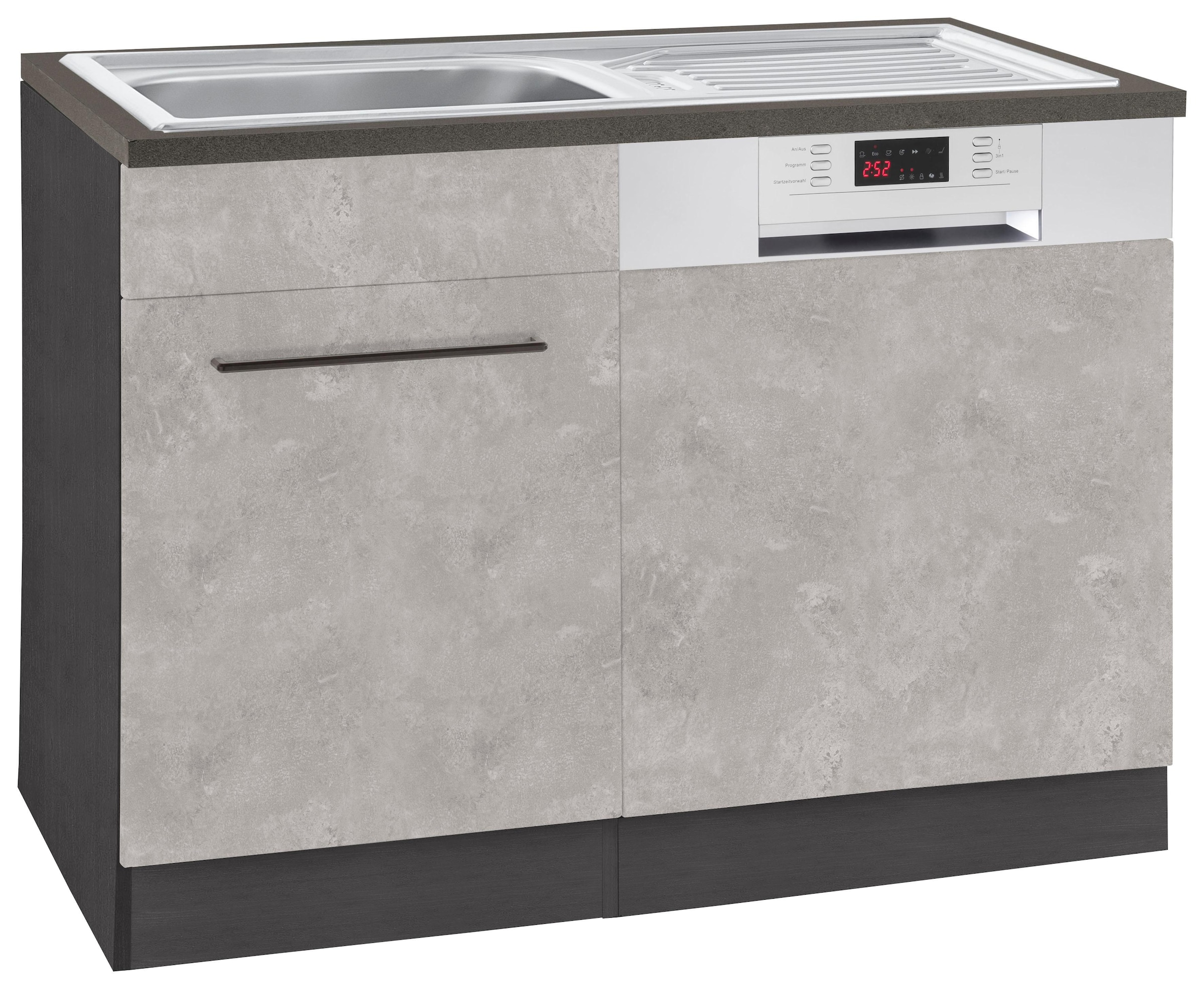 KOCHSTATION Spülenschrank "KS-Tulsa", 110 cm breit, inkl. Tür/Sockel für Einbaugeschirrspüler, Metallgriff