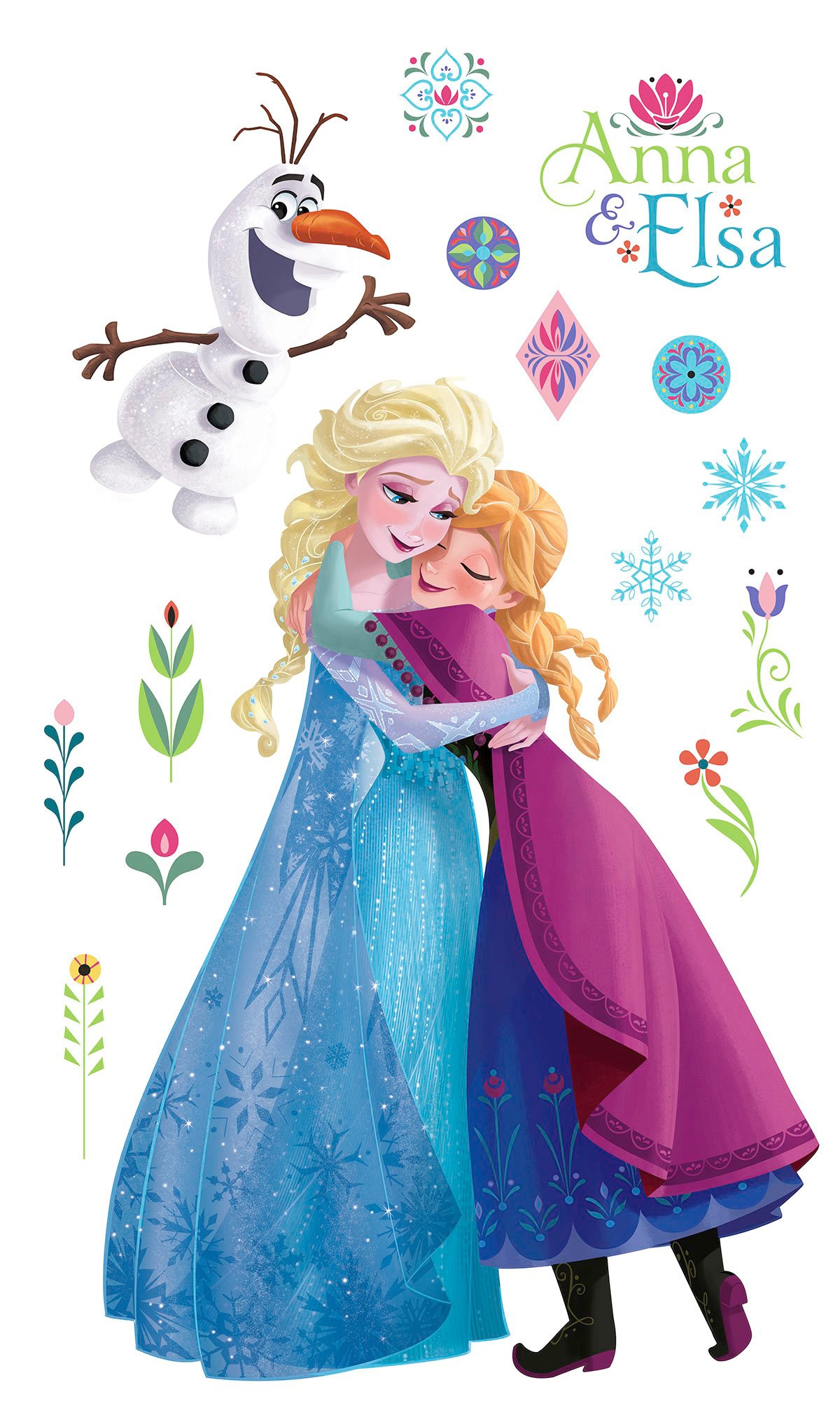 Komar Vliestapete "Selbstklebende Vlies - Frozen Nordic Summer XXL - Größe 127 x 200 cm" bedruckt glatt Kinderzimmer