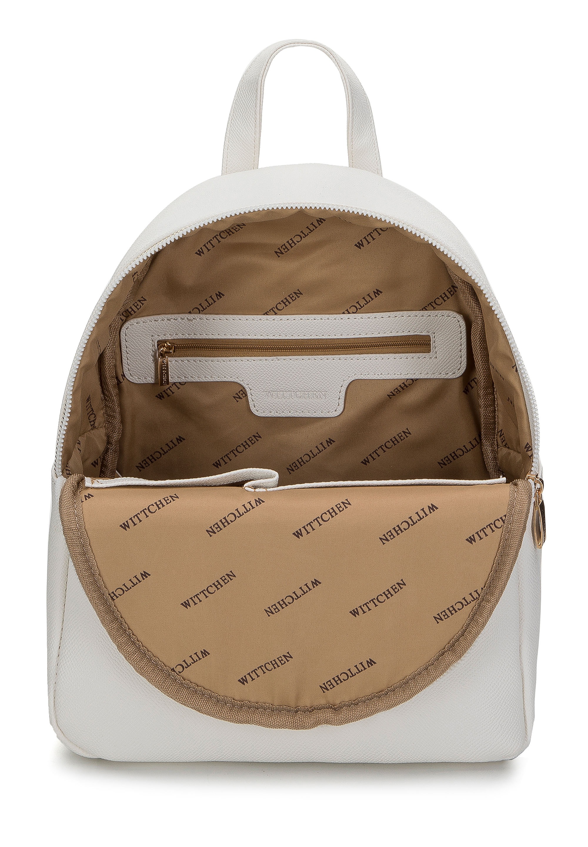 WITTCHEN Rucksack »Young«, Abgerundeter weißer Damenrucksack aus Kunstleder