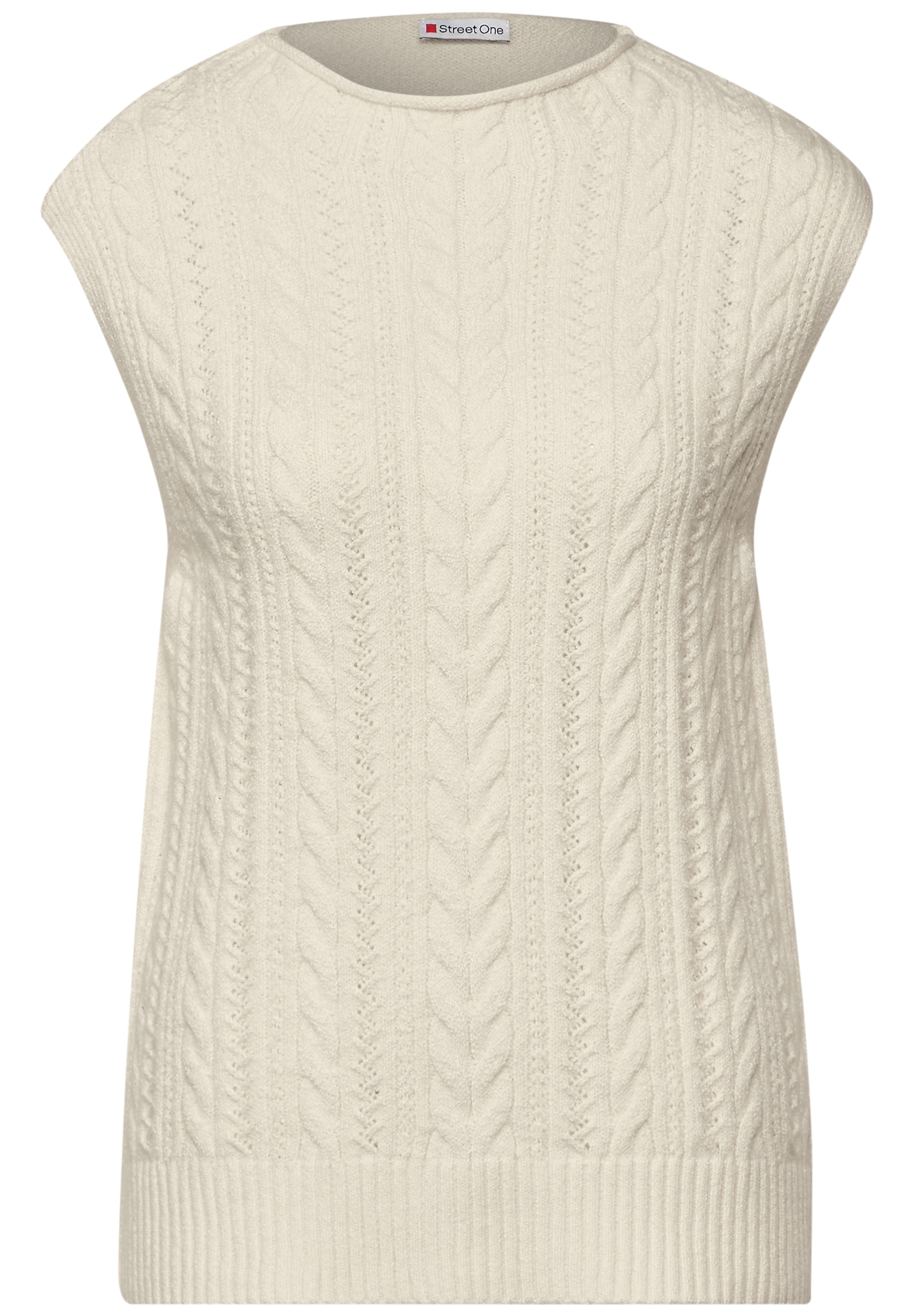 STREET ONE Kurzarmpullover, mit Stehkragen
