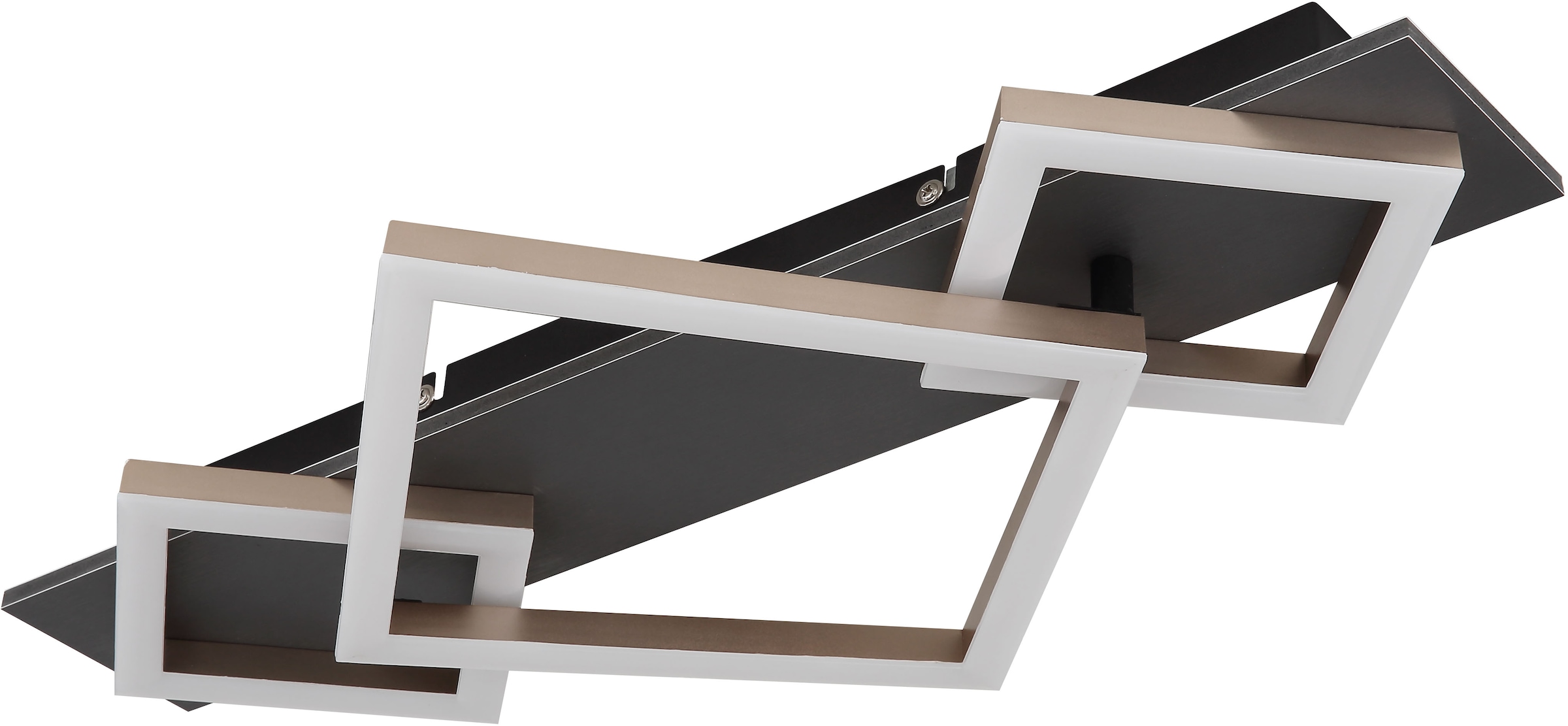 GLOBO LIGHTING LED Deckenleuchte »BEATRIX I«, Leuchtmittel LED-Modul | LED fest integriert, Deckenlampe/grau/champagnerfarben/3000K/Quadrate