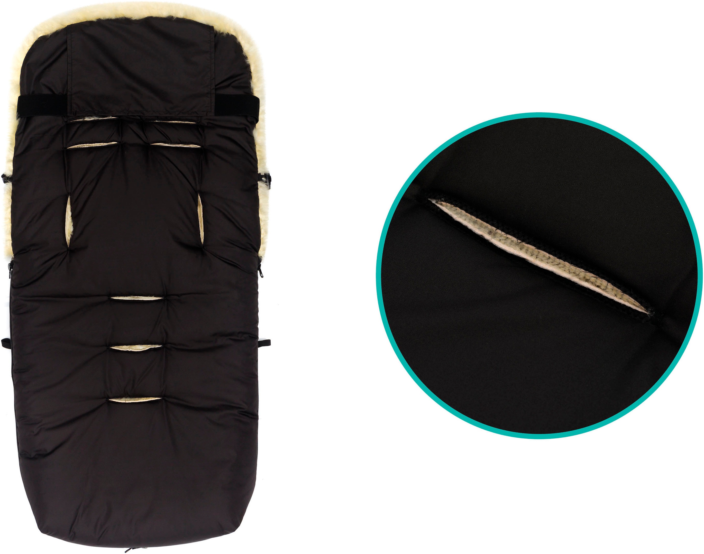 Thumbnail - Fillikid Fußsack "Engadin, Winterfußsack Lammfell, schwarz"