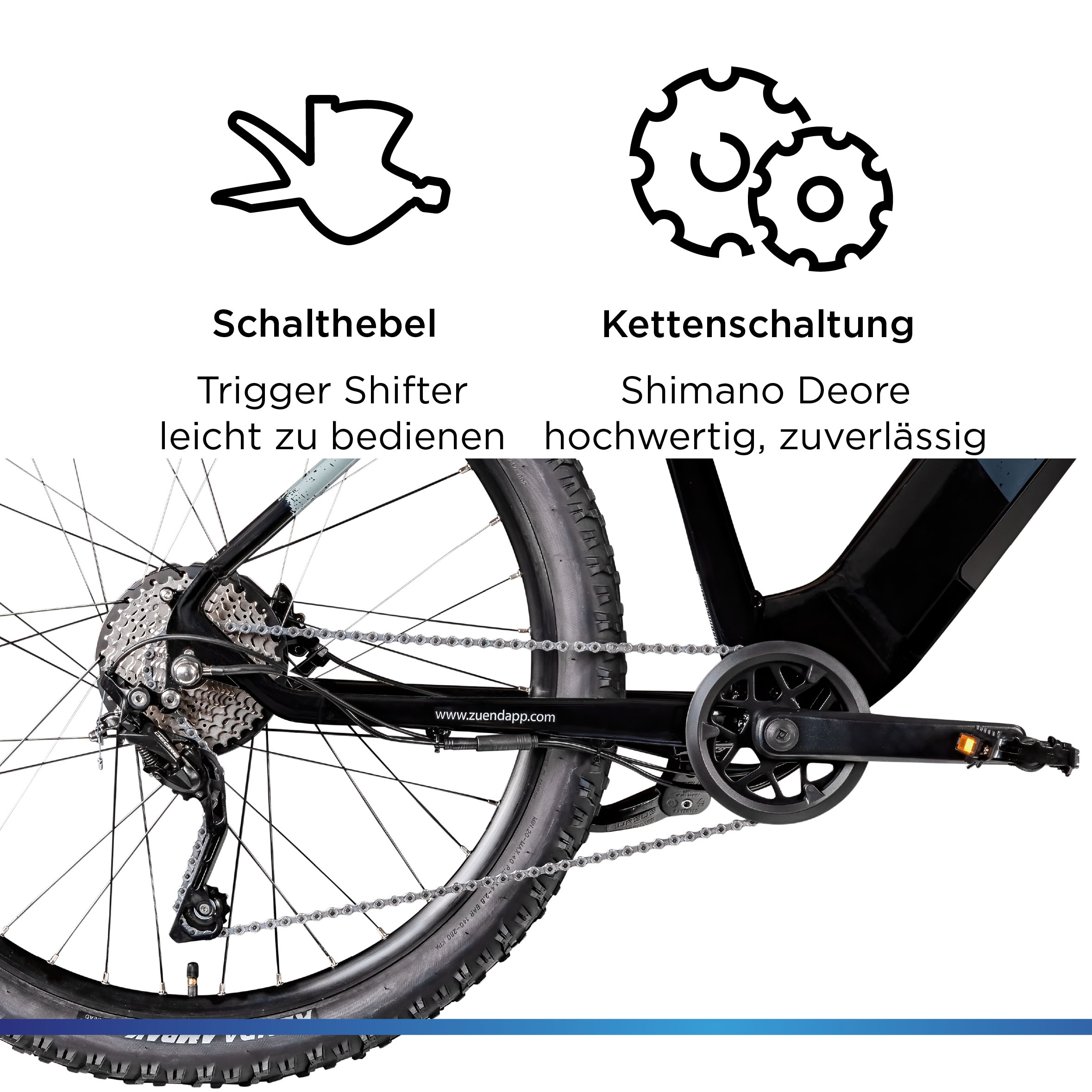 Zündapp E-Bike »Z808«, 10 Gang, Shimano, Deore RD-T6000, Heckmotor 250 W