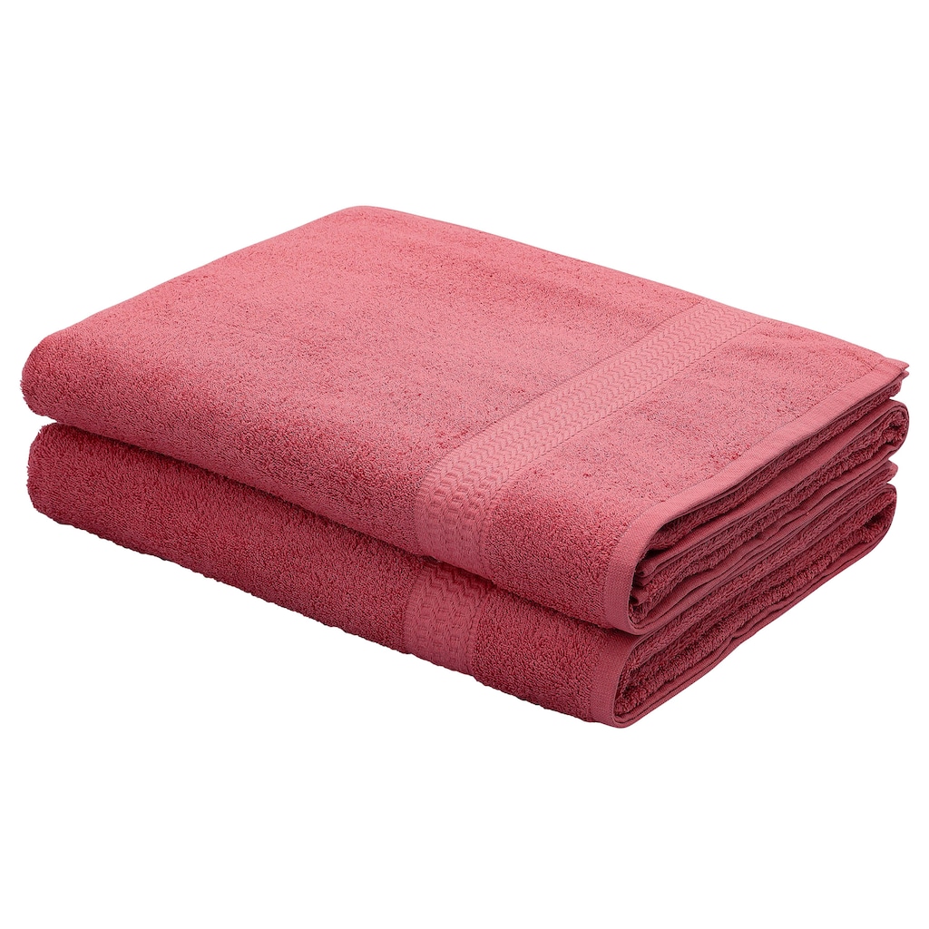 my home Strandtücher »Juna, 2 Badetücher 100x180, 100% Baumwolle«, (2 St.), Handtuch-Set und als Serie, weich, Handtücher in Uni-Farben