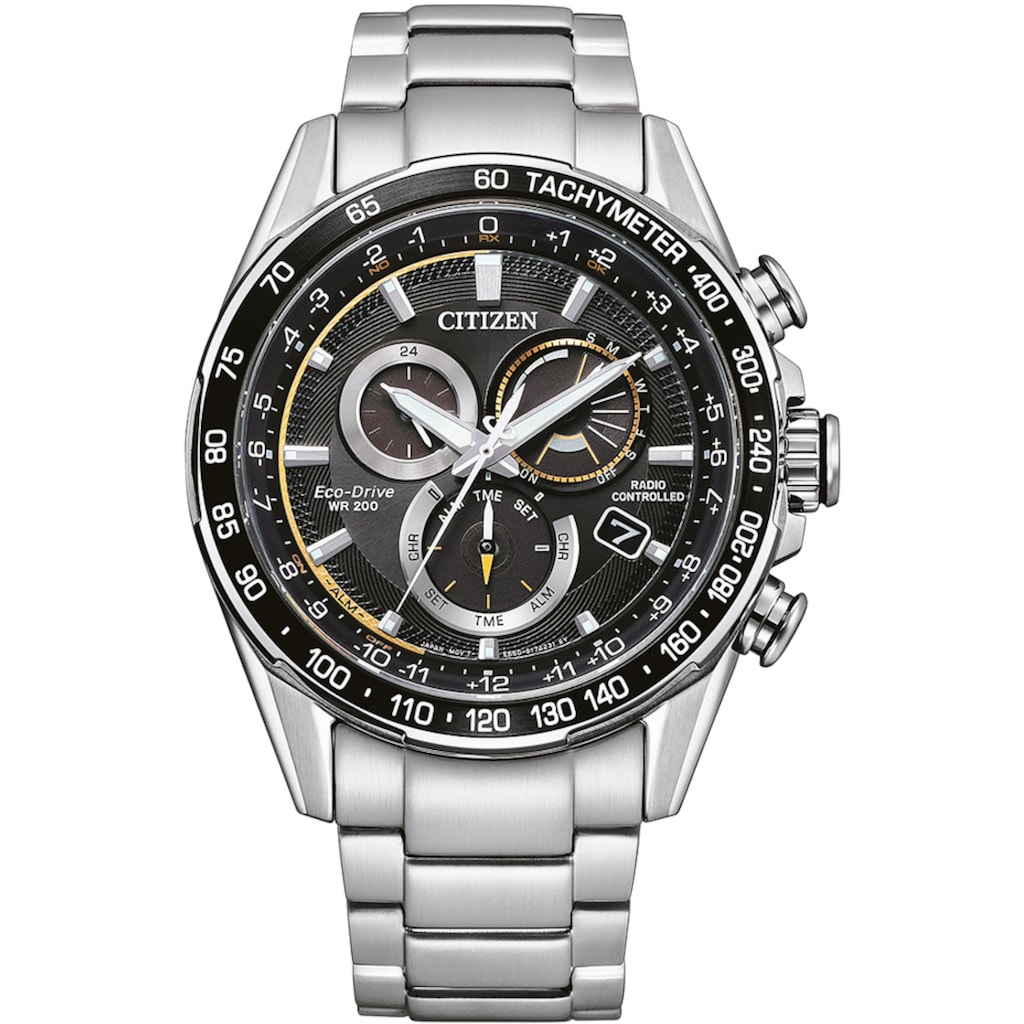 Citizen Funkchronograph »CB5914-89E«, Armbanduhr, Herrenuhr, Solar, Stoppfunktion