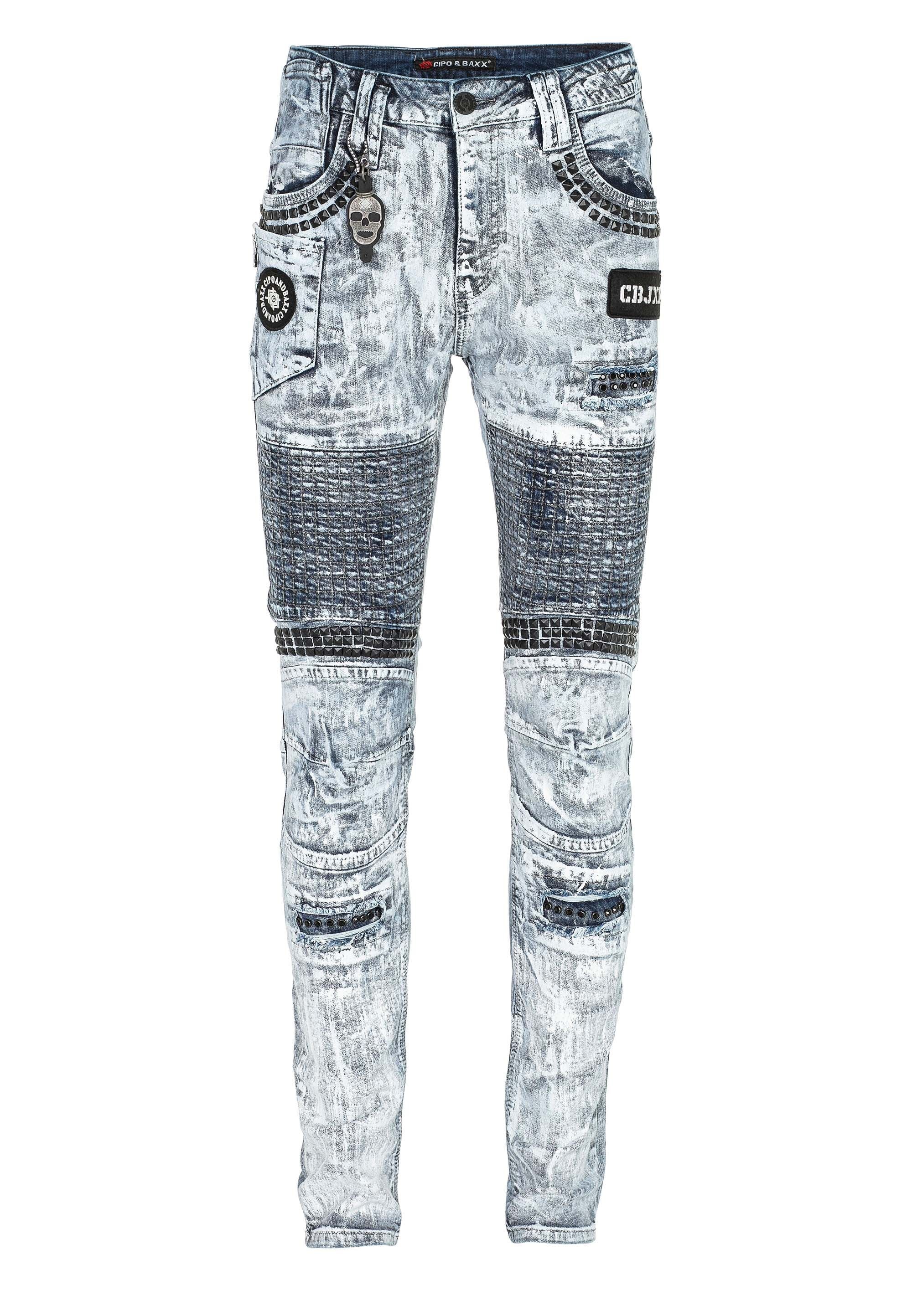 Cipo & Baxx Slim-fit-Jeans "Cipo & Baxx Jeans" mit Ziersteinen