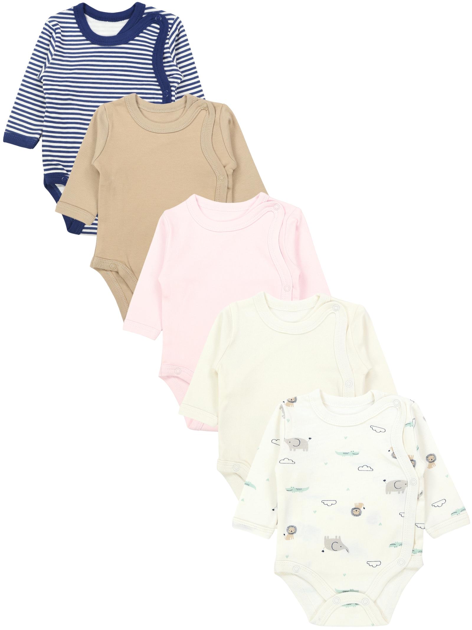 TupTam Langarmwickelbody "Wickelbody Unisex Baby Wickelbody Langarm 5er Set"