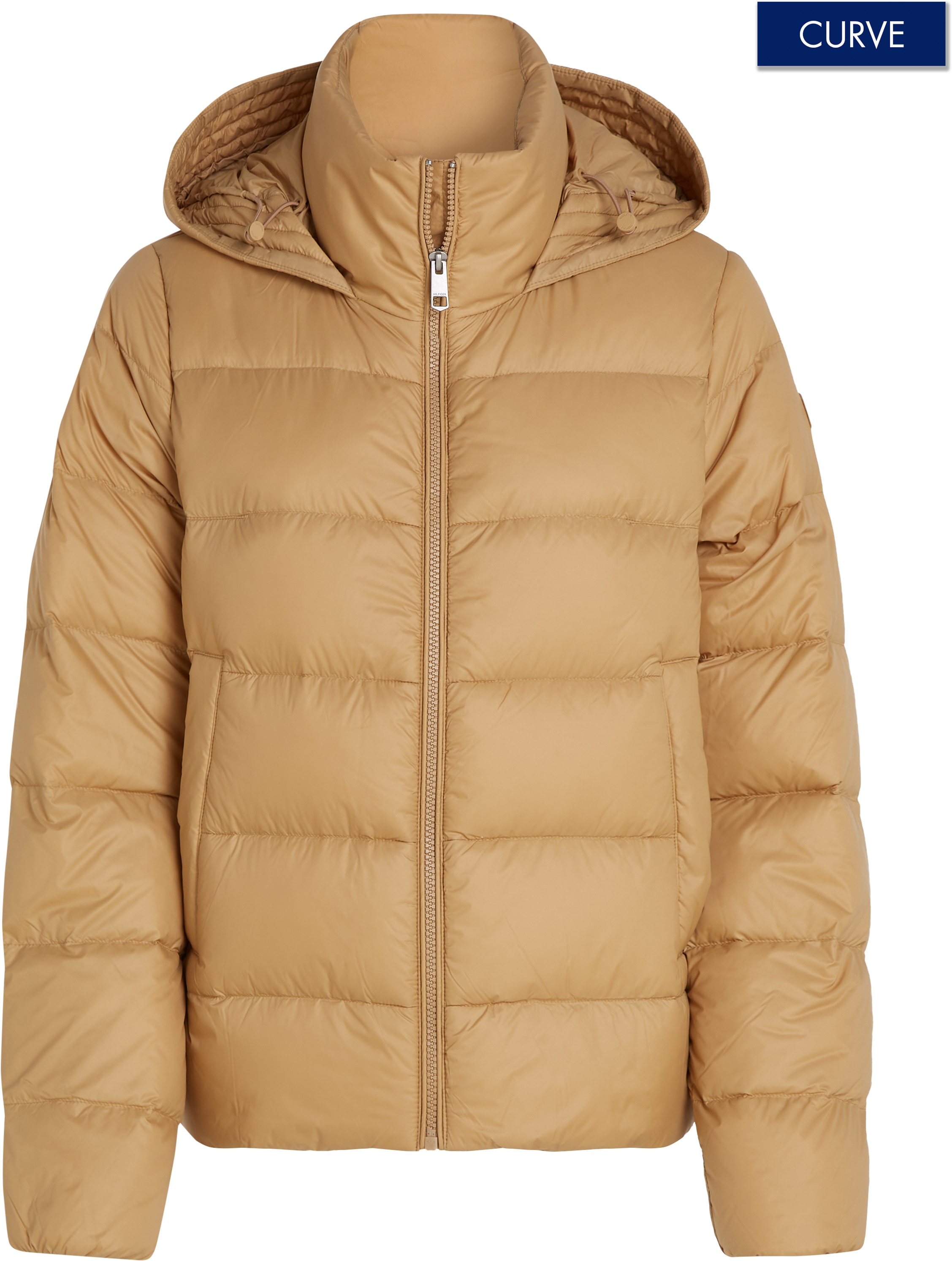 Tommy Hilfiger Curve Steppjacke »CRV CASUAL LW DOWN HOOD JACKET«, mit Kapuze, in Großen Größen, mit Kapuze, Stehkragen, Reißverschluss