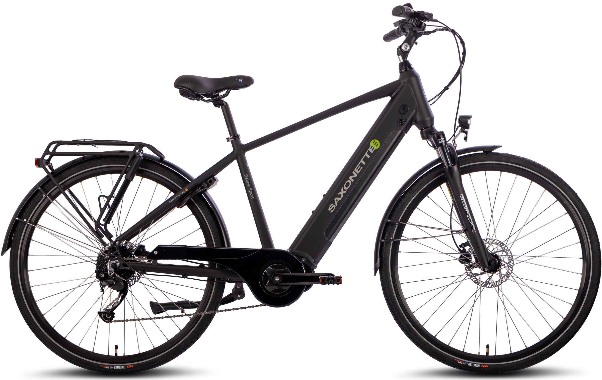 SAXONETTE E-Bike "Deluxe Sport Man", 9 Gang, Shimano, Alivio, Mittelmotor 250 W, Pedelec, Elektrofahrrad für Damen u. He