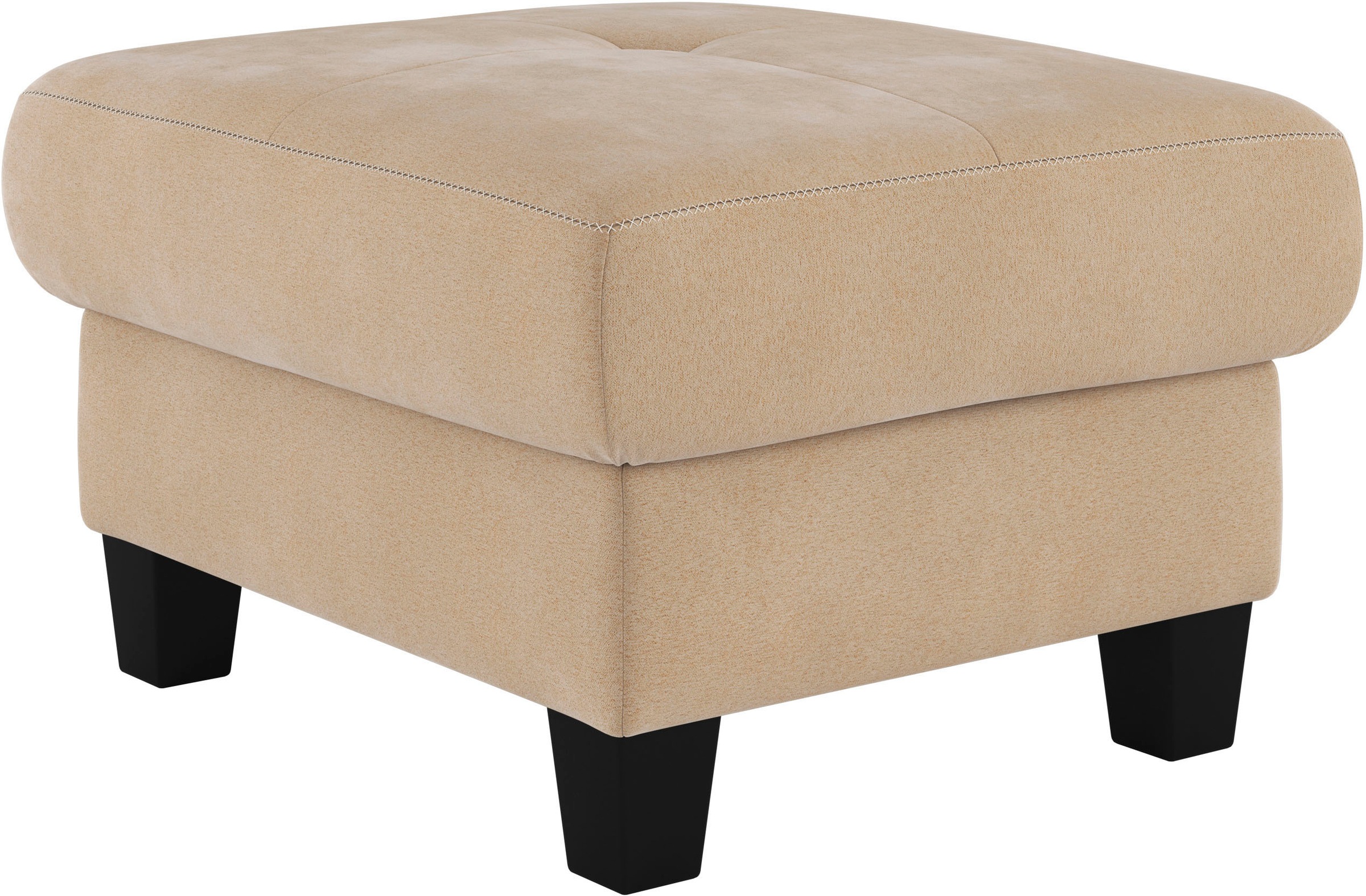 Places of Style Polsterhocker "Varese", Kreuznaht in beige günstig online kaufen