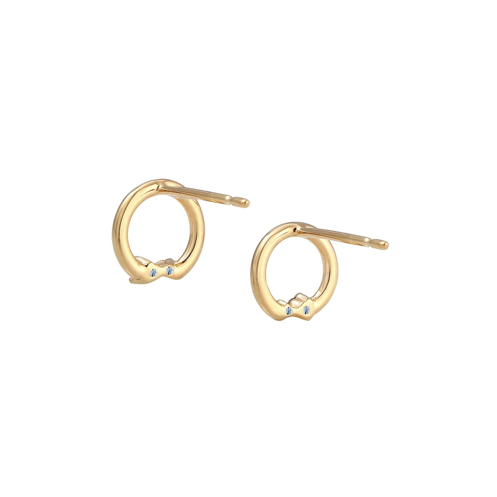 Elli DIAMONDS Paar Ohrstecker »Kreis Geo Diamanten (0.04 ct.) Edel 585er Gelbgold«