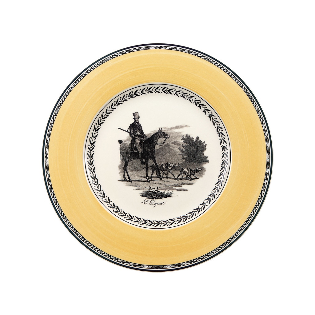 Villeroy & Boch Speiseteller »Speiseteller Audun Chasse ø 27,1 cm 6er Set weiß-grau-gelb«