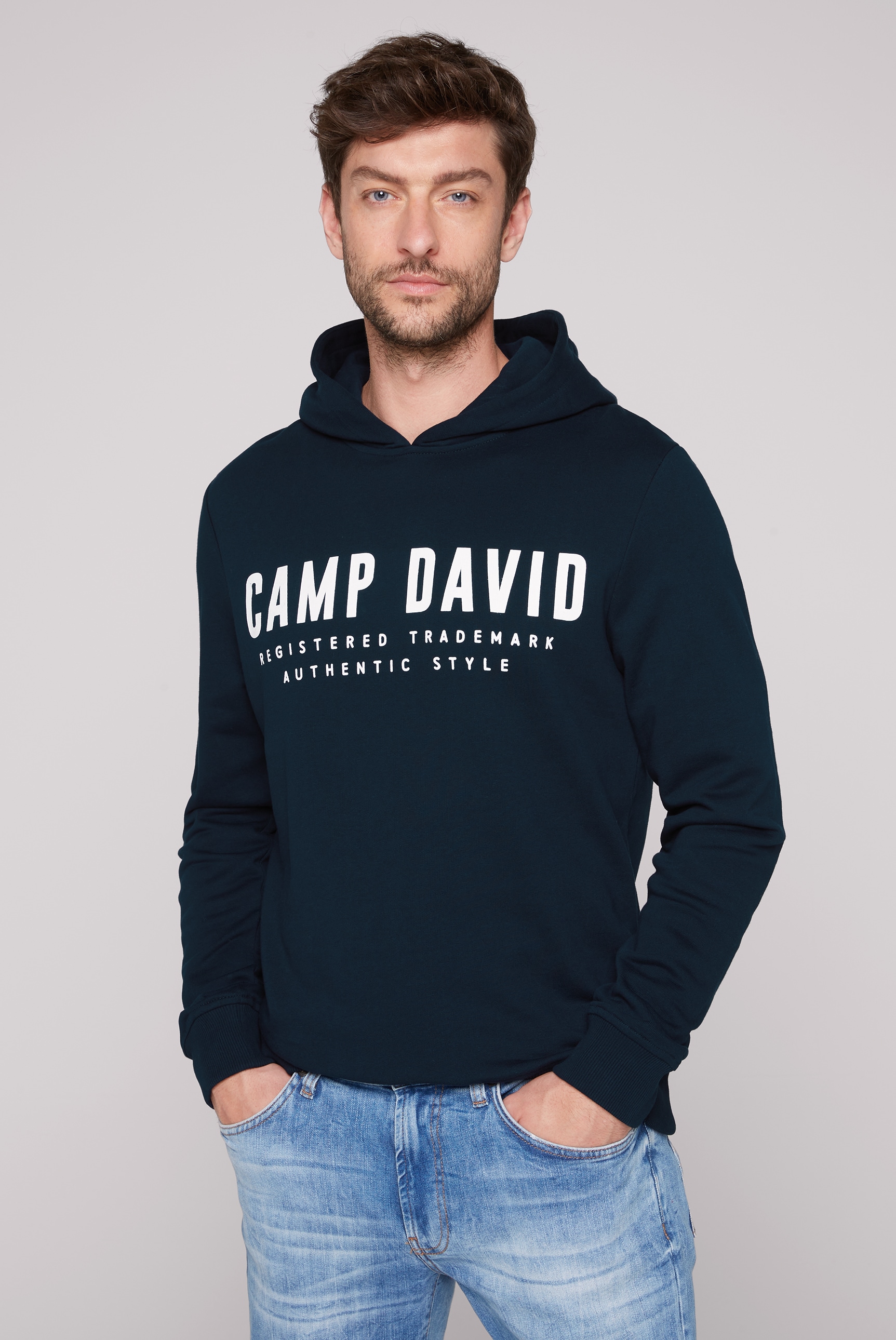 CAMP DAVID Sportinis megztinis su gobtuvu su Logo...