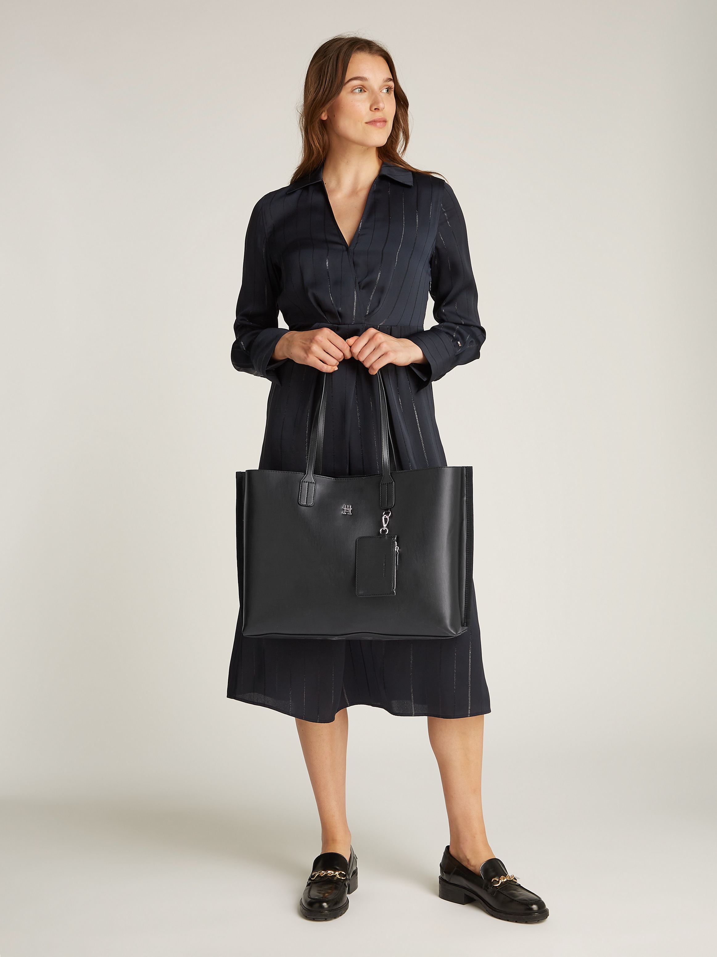 Tommy Hilfiger Shopper »TH DISTINCT TOTE«, Damen Beuteltasche, Henkeltasche, Umhängetasche mit kleinem Täschen
