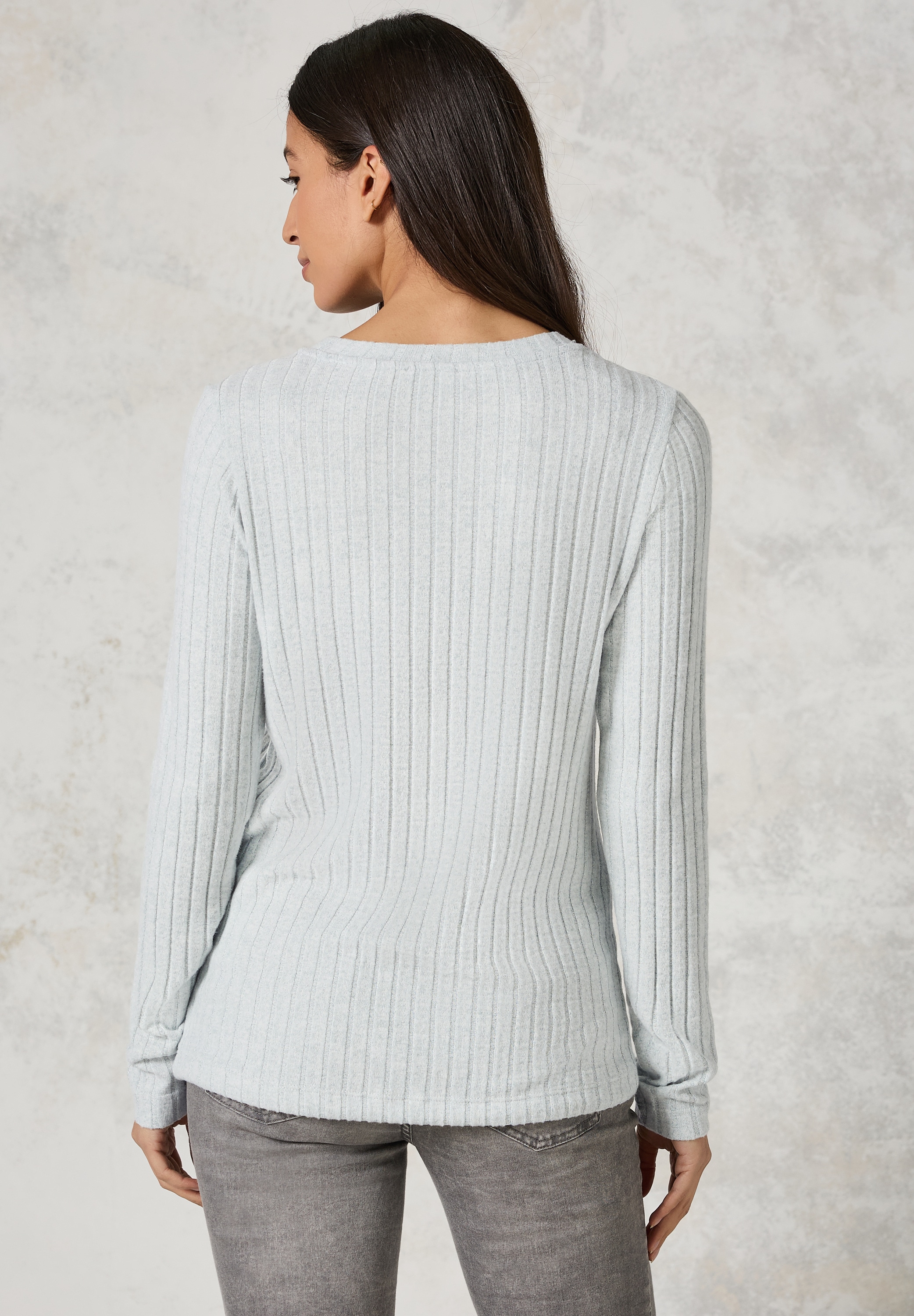 Cecil Langarmshirt, mit Materialmix