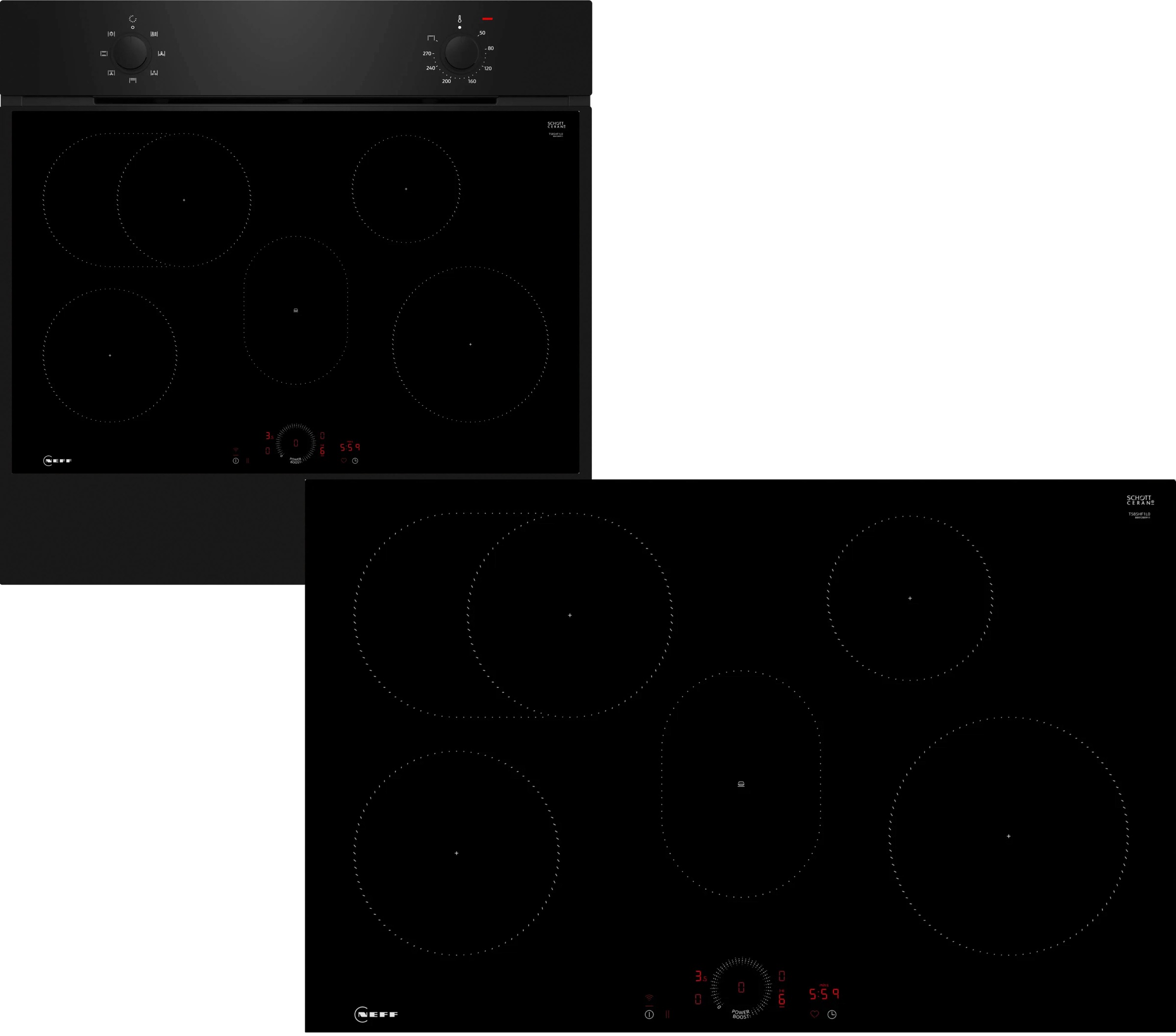 NEFF Backofen-Set N 30/N 70 "B1DCA0AK0", mit Teleskopauszug nachrüstbar