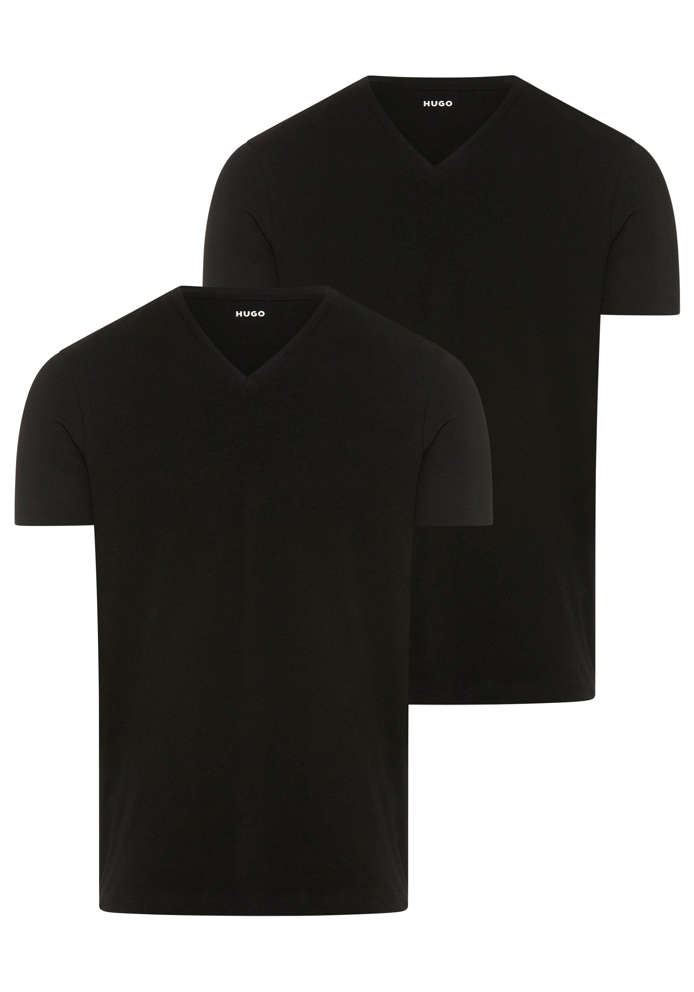 HUGO T-Shirt »HUGO-V« Packung, 2er,  V-Ausschnitt, Slim-Fit, HUGO Logo-Print
