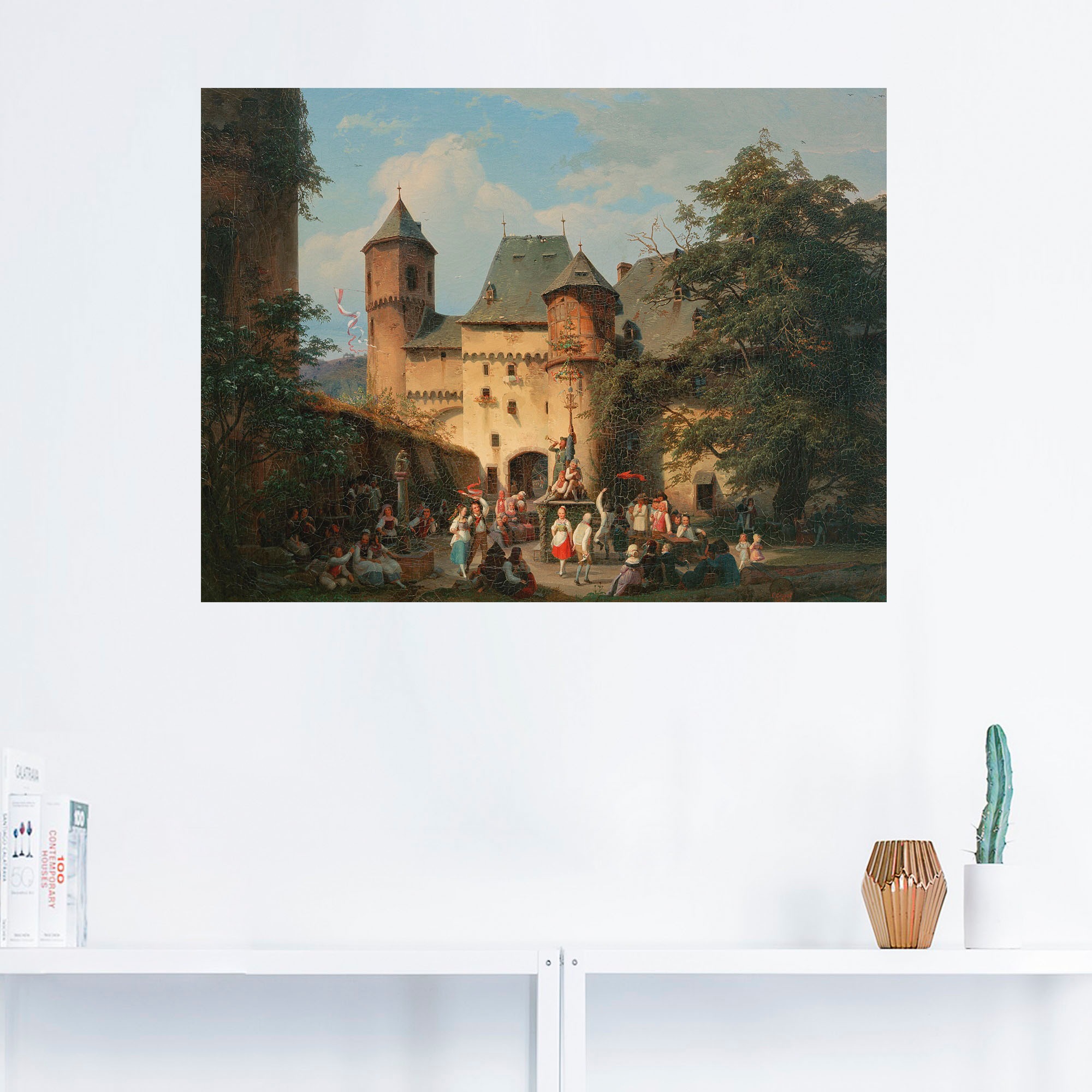 historische in Alubild, Vorhof Artland Wandbild »Festszene als (1 versch. im oder St.), Leinwandbild, Burg«, | Wandaufkleber kaufen Poster Ereignisse, einer BAUR Größen