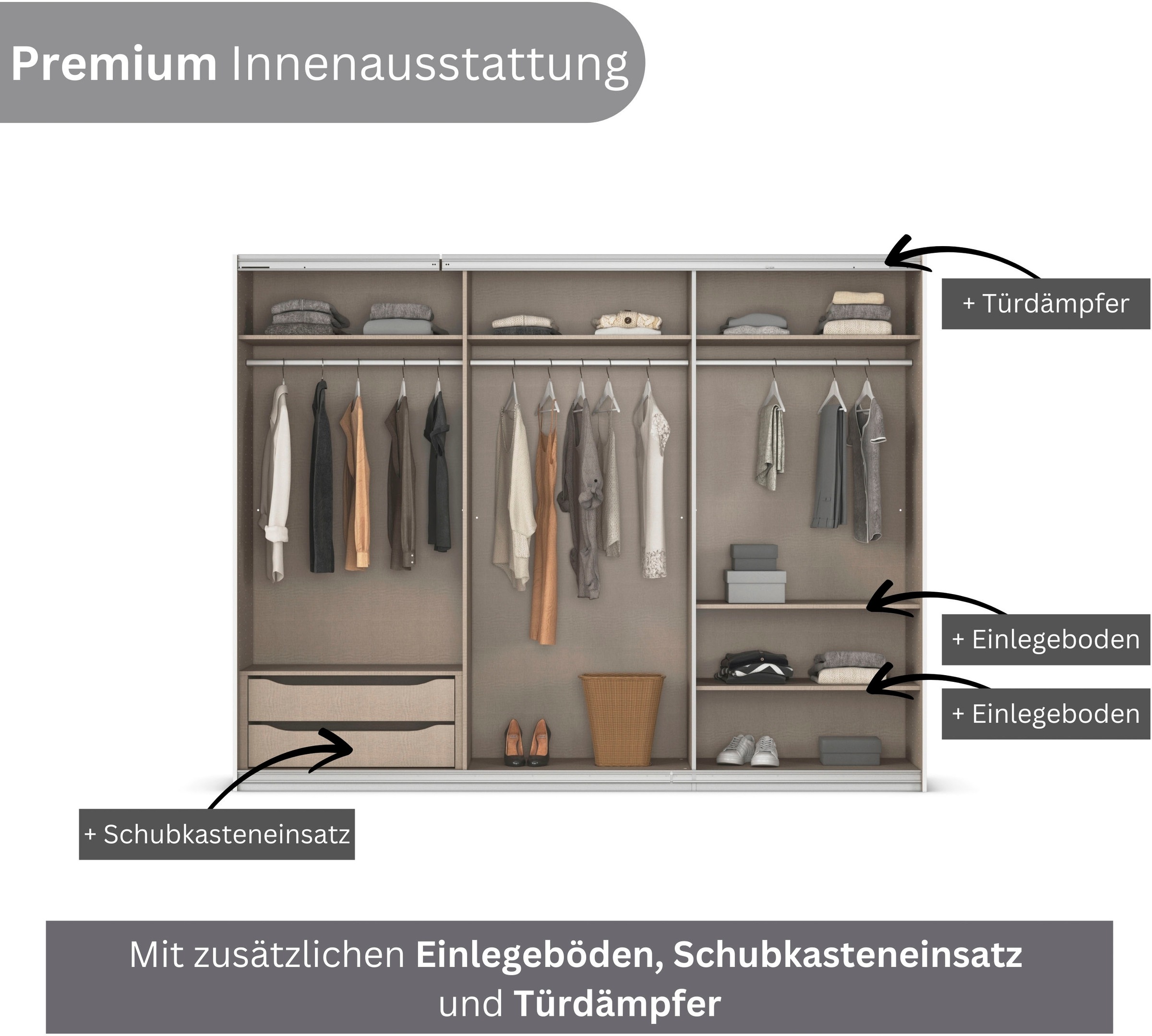 Thumbnail - INOSIGN BY RAUCH Schwebetürenschrank "Kleiderschrank Schrank Garderobe Schlafzimmerschrank THANOS" in 3 verschiedenen Au...