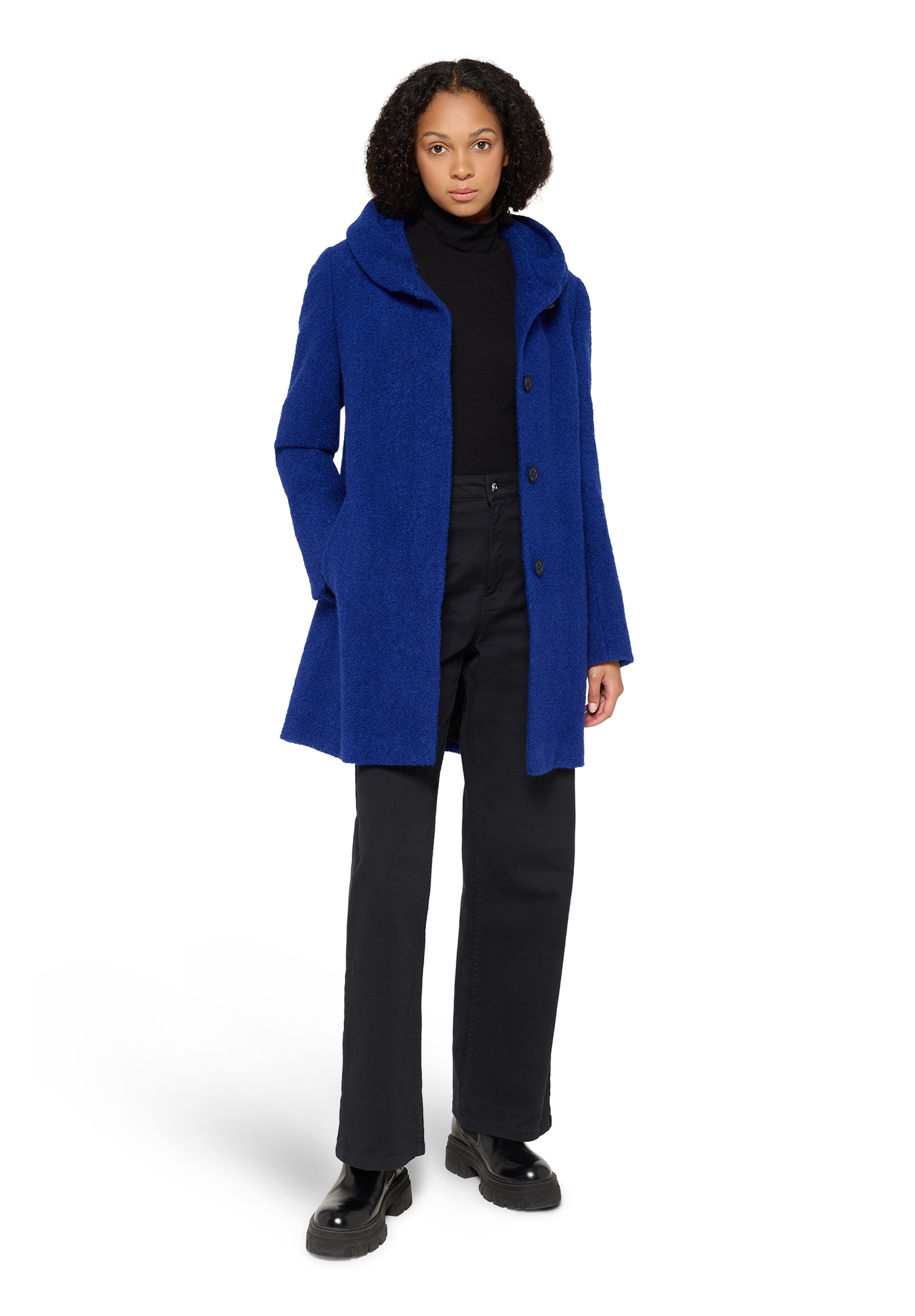 Gil Bret Wolljacke ohne Kapuze mit extra hohem Kragen