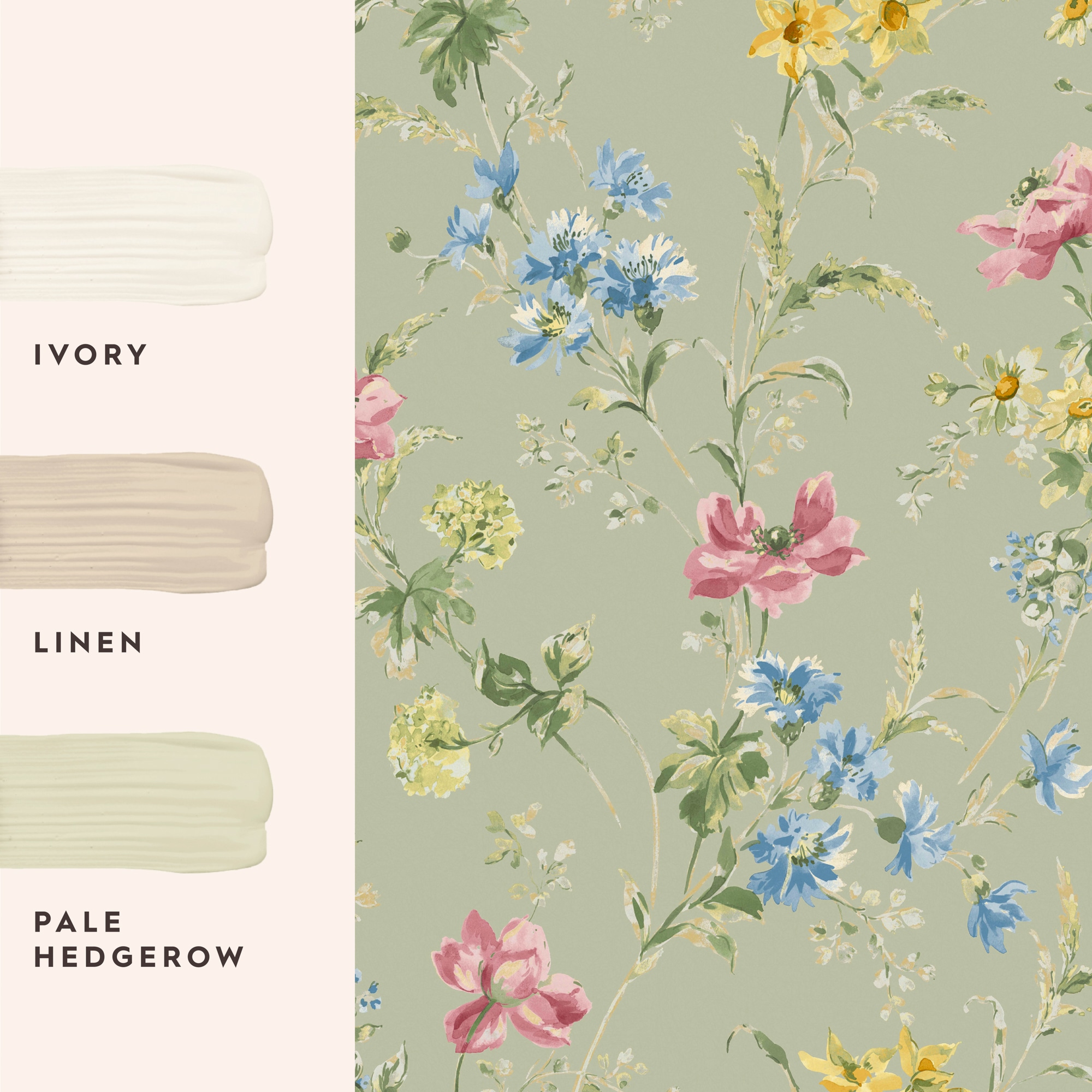 LAURA ASHLEY Vliestapete »Poppy Meadow«, geblümt, 10mx52cm (ca. 5m2)