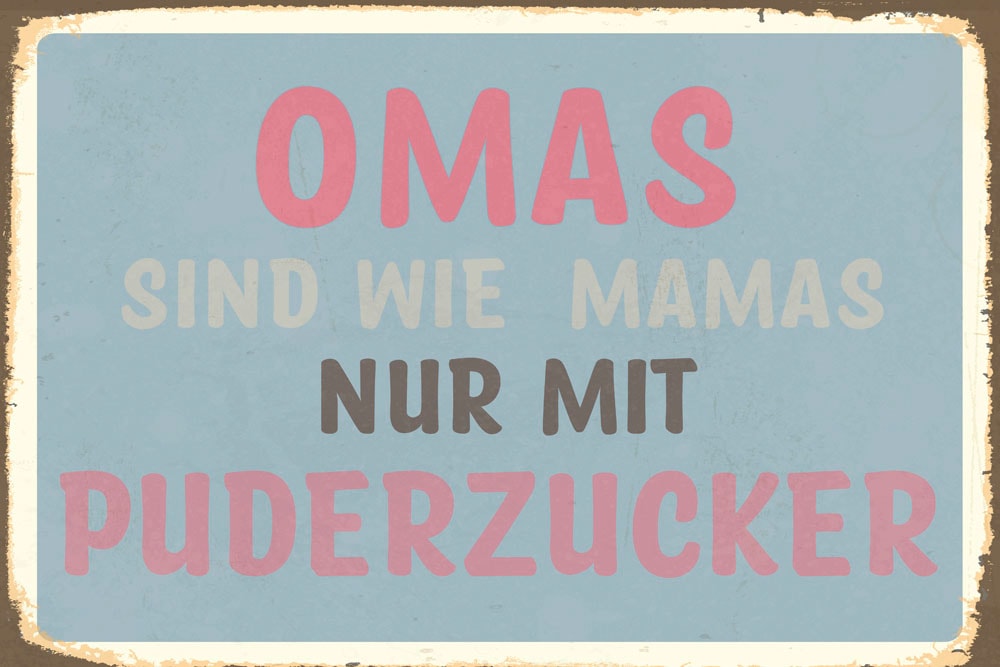 queence Metallbild "Puderzucker V", Sprüche-Schriftzug-Sprüche-Sprüche & Te günstig online kaufen