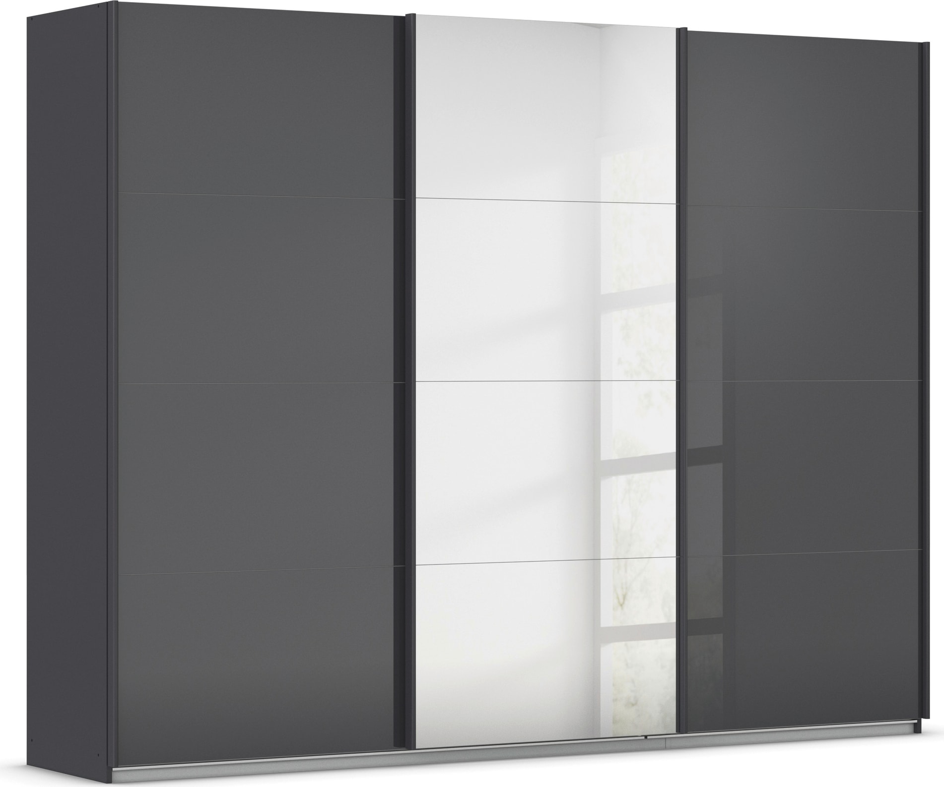 OTTO home Schwebetürenschrank "Kleiderschrank Kleiderschränke Schrank Garderobe AGORDO mit Glasfront" Breiten 203/271/315/360 cm, Höhen 210/229 cm, durchdachte Innenausstattung, in 4 Breiten und 2 Höhen MADE IN GERMANY