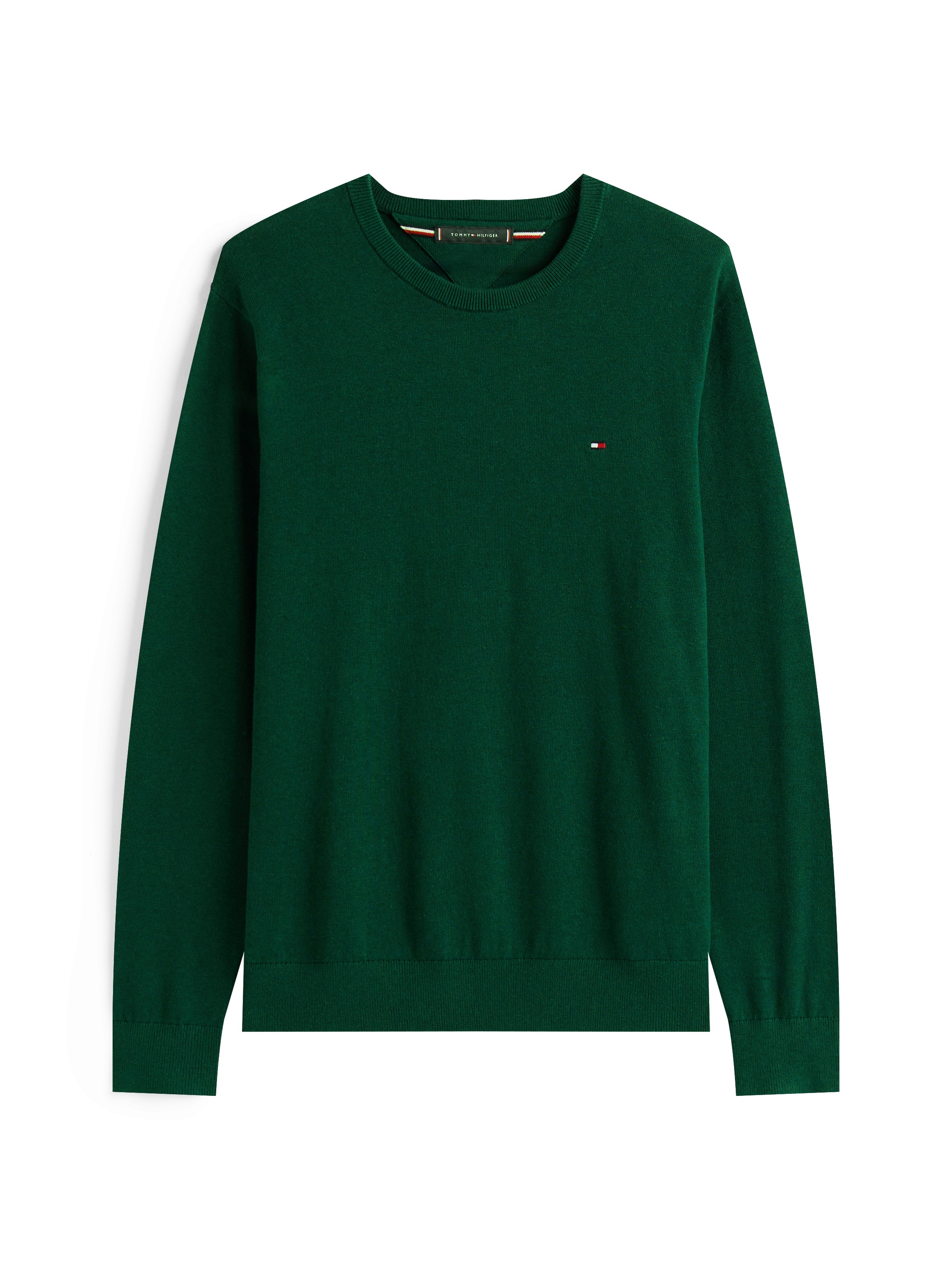 Tommy Hilfiger Essential Cotton Pull Col Rond Vert XL 3