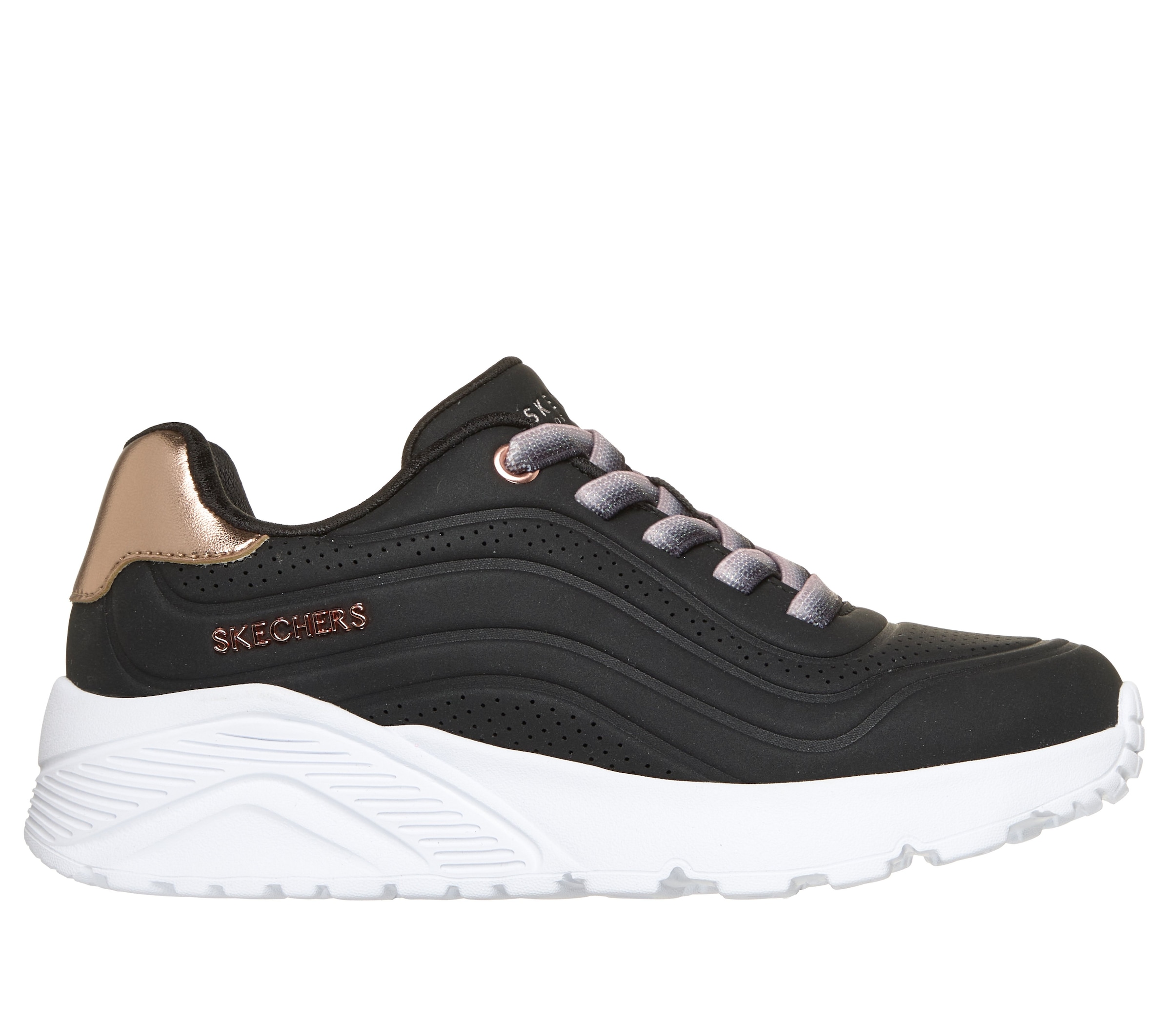 Skechers Slip-On Sneaker »UNO LITE«  Schnürschuh, Halbschuh, Keilabsatz, Grössenschablone zum Download